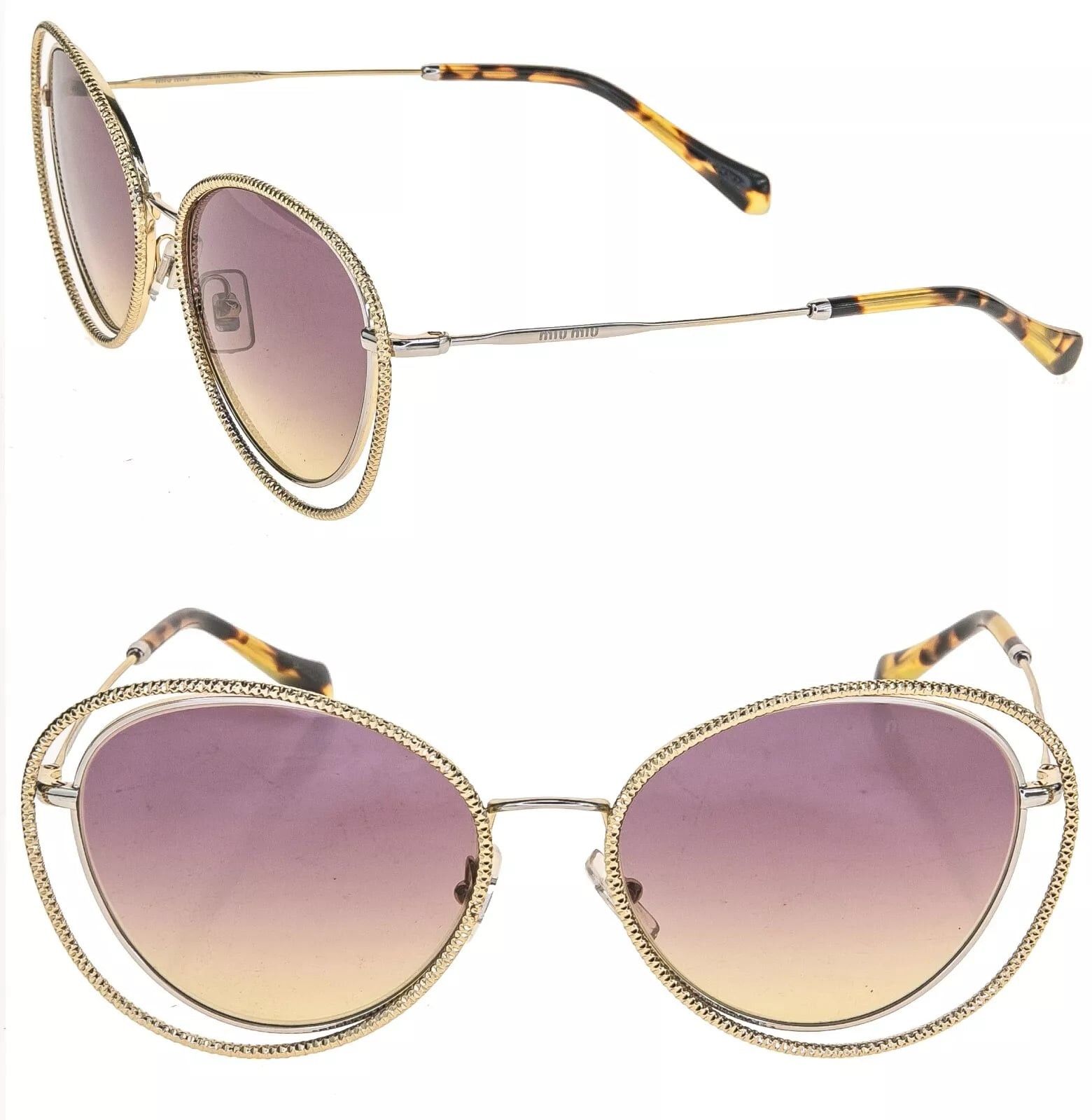 MIU MIU LA MONDAINE MU59VS Pink Rimless Round Sunglasses 59V