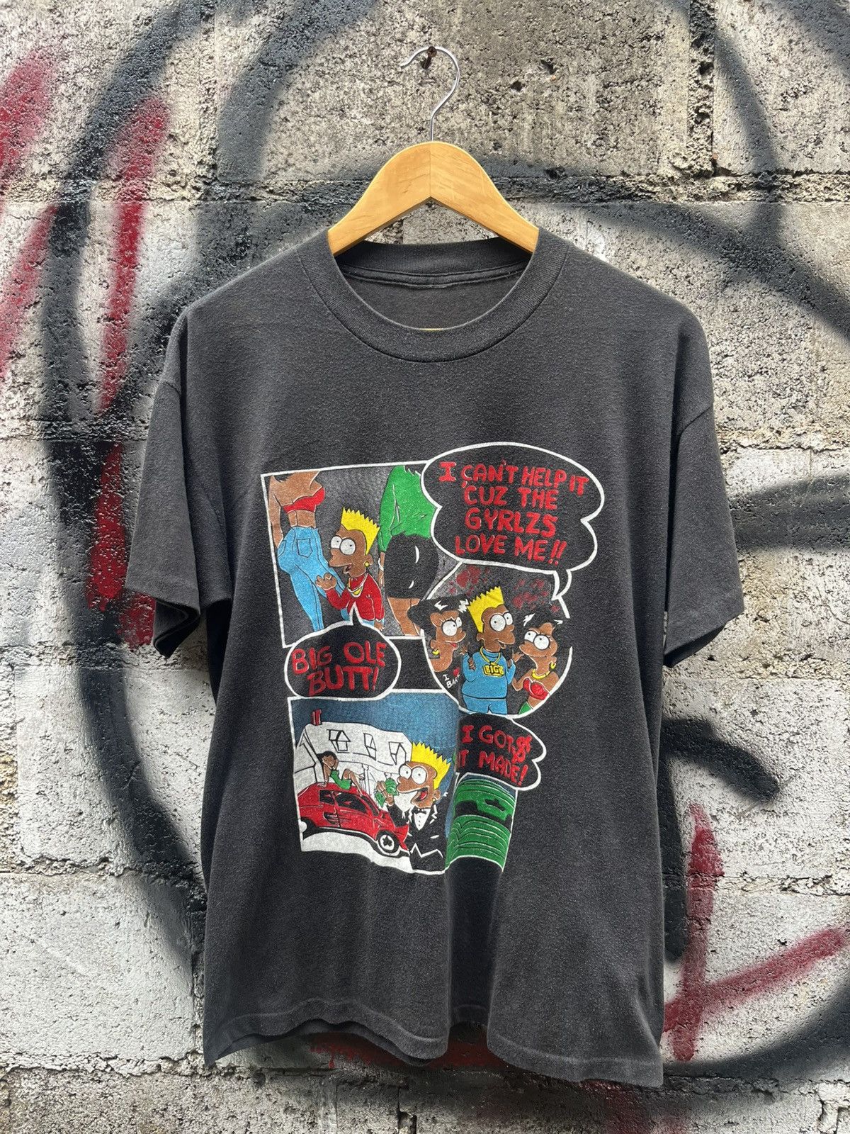 Vintage 90's Bootleg Bart Simpson LL Cool J Betty Boop T-shirt