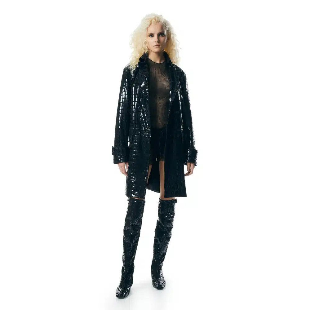 Tom Ford o1loc1c1124 CPL703 Croc Embossed Leather Coat in Black Size XS / US 0-2 / IT 36-38 - 2 Thumbnail