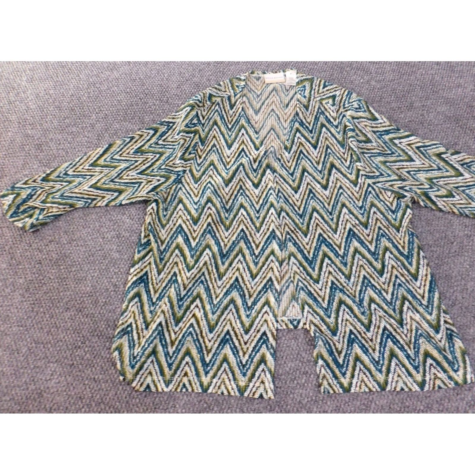 Vintage Alfred Dunner Blouse Shirt Womens 2X Green Geometric Open Rhinestone Classic Knit Polyester Spandex Crew Neck Long Sleeve Pullover Casual Plus Size Size XXL / US 16-18 / IT 52-54 - 4 Thumbnail