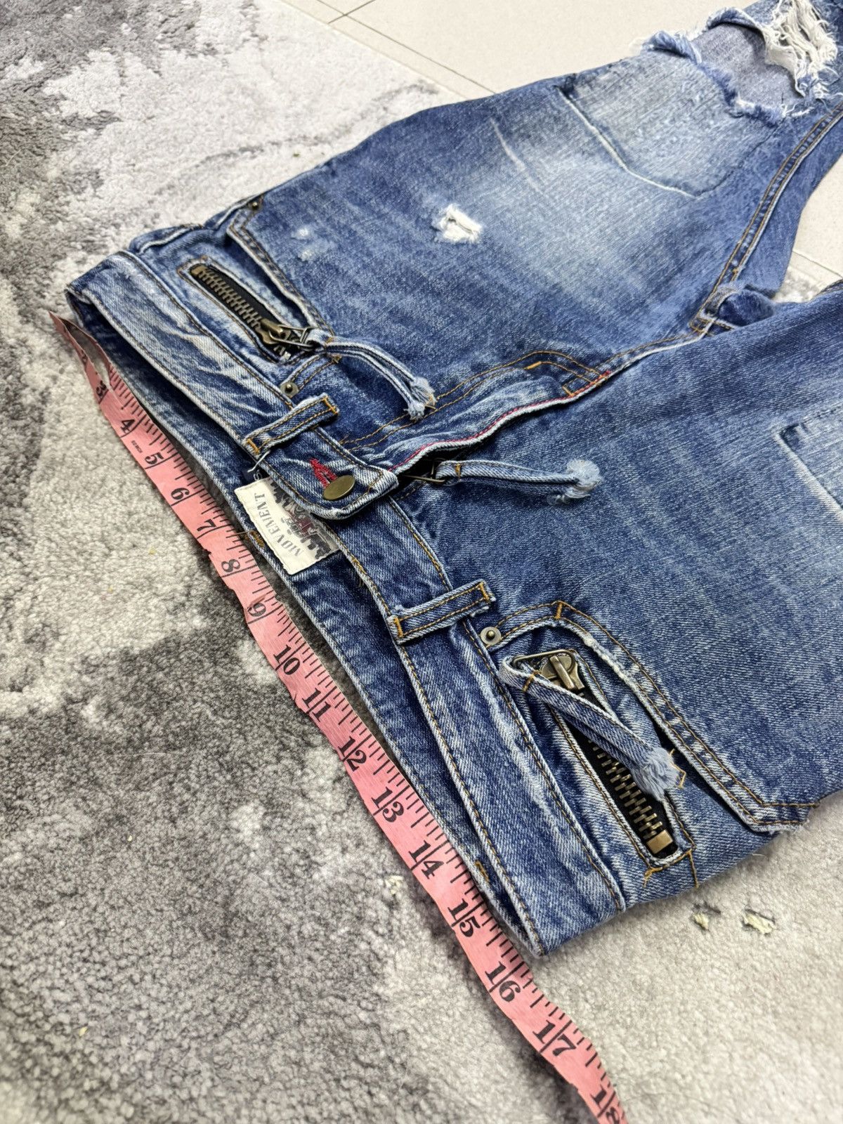 Vintage MOVEMENT MADE IN KOREA DISTRESSED JEANS Size 32" / US 10 / IT 46 - 3 Thumbnail