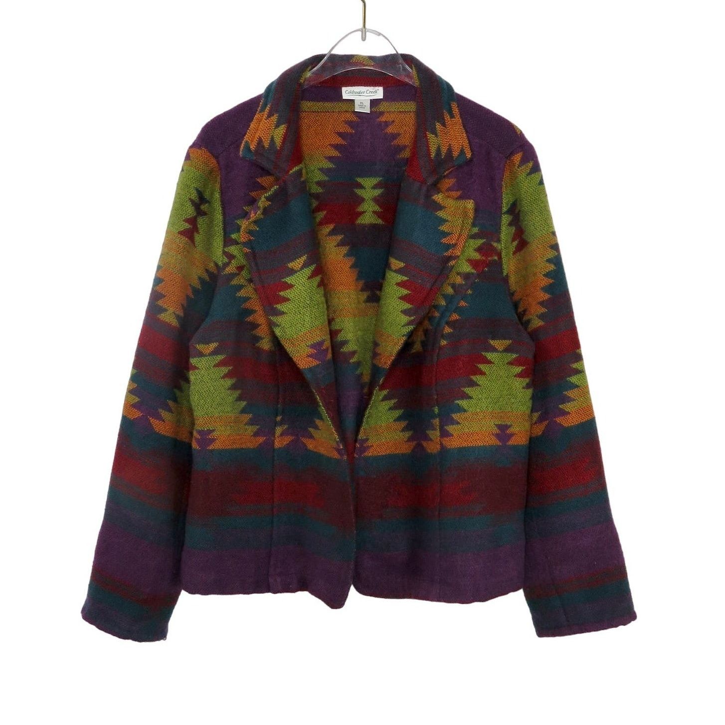 Coldwater Creek Vintage Rainbow Tribal Western Jacket Large
