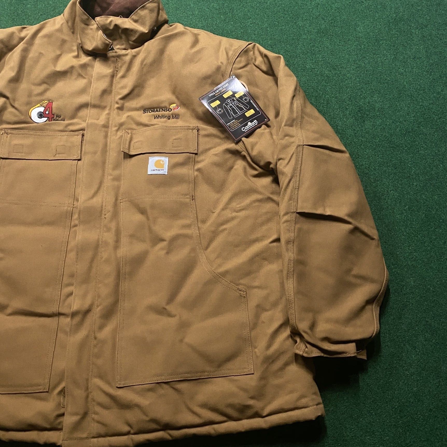 Carhartt VINTAGE Carhartt Jacket Mens 54 Tan Work USA MADE Quilted 3-in-1 Coat Coat Jacket Brown Cotton Lined Polyester Canvas Short Zip 90s Retro Mens Size US L / EU 52-54 / 3 - 2 Thumbnail