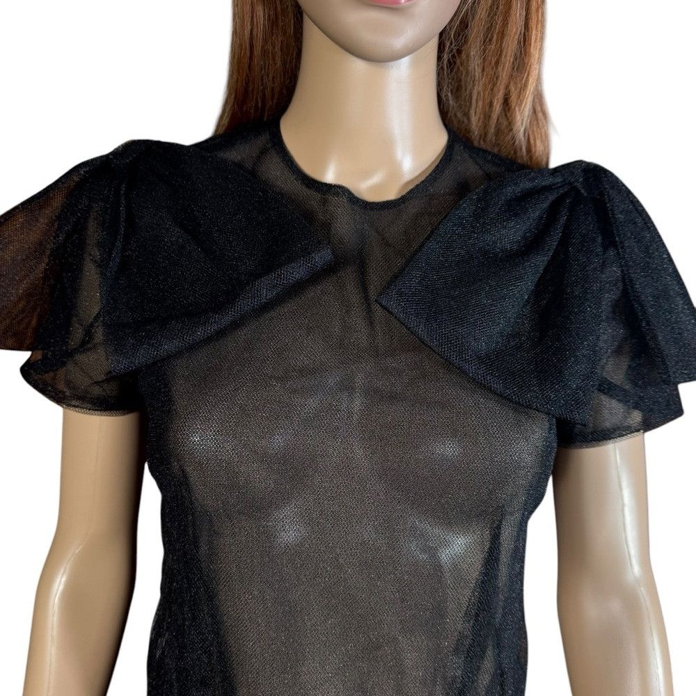 Other Vintage Carine Tulle Short Sleeve Black Top Size 4 Size S / US 4 / IT 40 - 5 Thumbnail