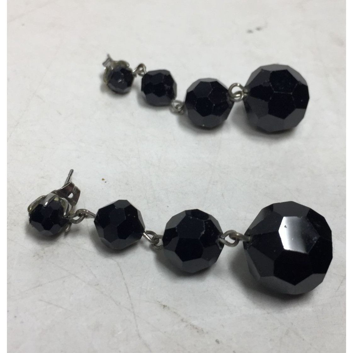 Other Women's Black and Silver Beaded Dangle Earrings Size ONE SIZE - 4 Thumbnail