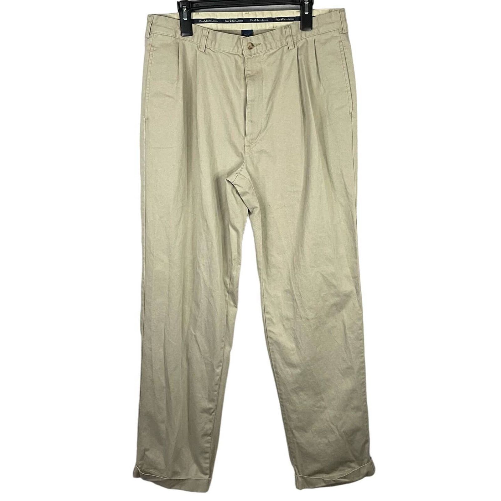 Polo Ralph Lauren Polo Ralph Lauren Khaki Pants 36x34 Mens Chino Rolled Cuff Size US 36 / EU 52 - 1 Thumbnail