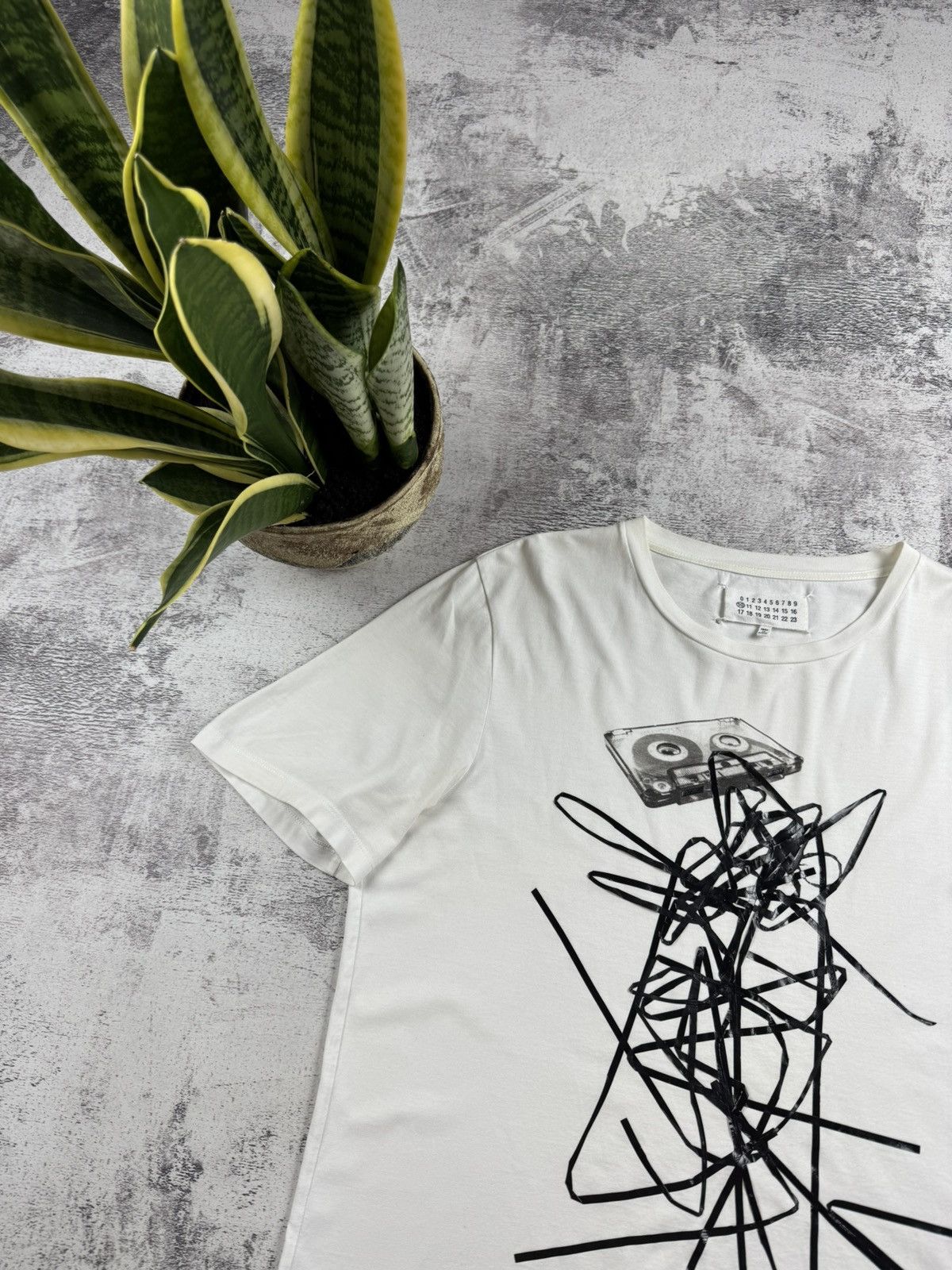 Maison Margiela Maison Margiela AW16 Men’s Large White Designer Cotton Tape T Shirt Tee Jersey Size US L / EU 52-54 / 3 - 7 Thumbnail