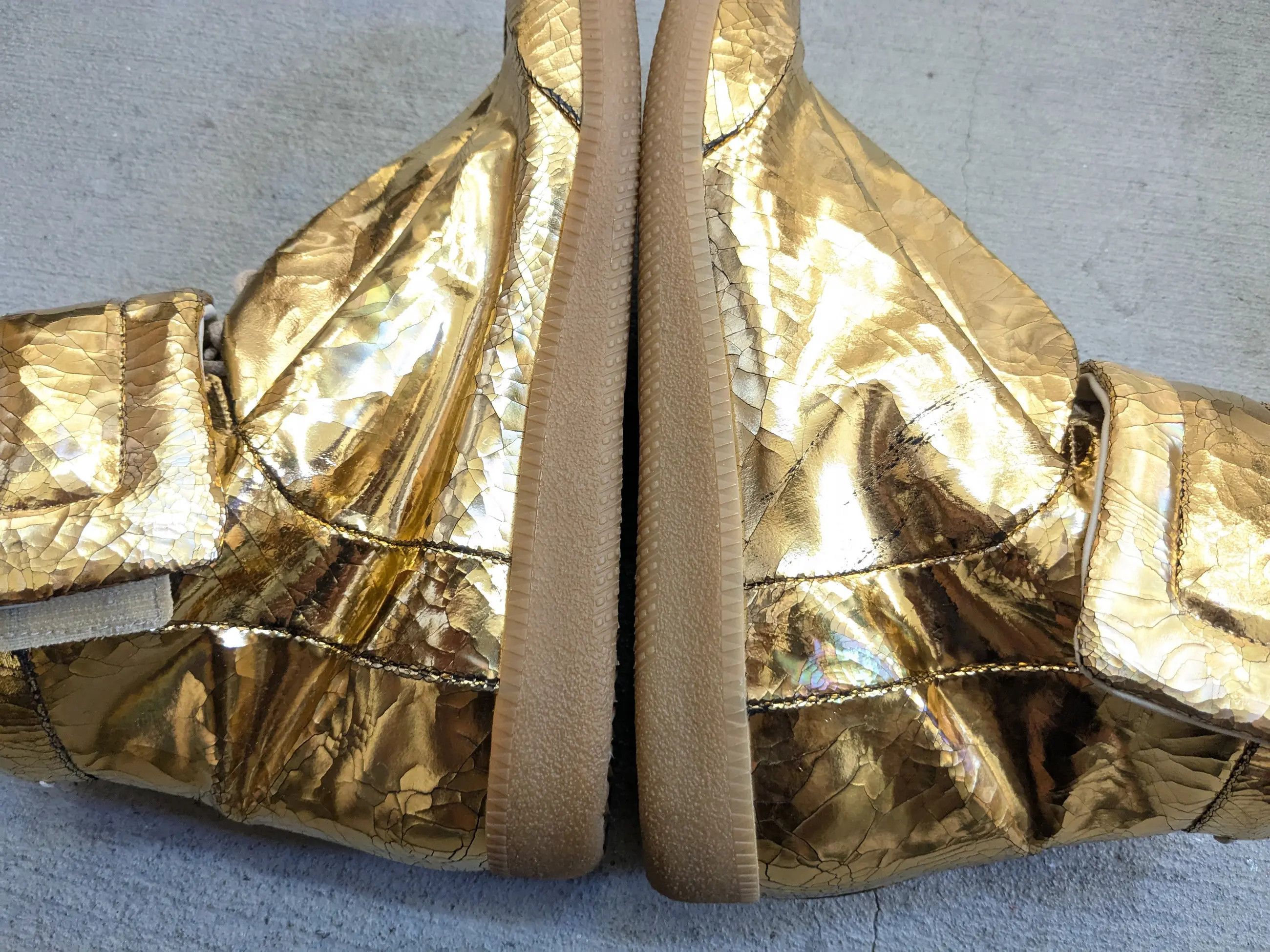Maison Margiela Maison Margiela Future High Tops Gold 10 43 Cracked Size US 10 / EU 43 - 15 Thumbnail