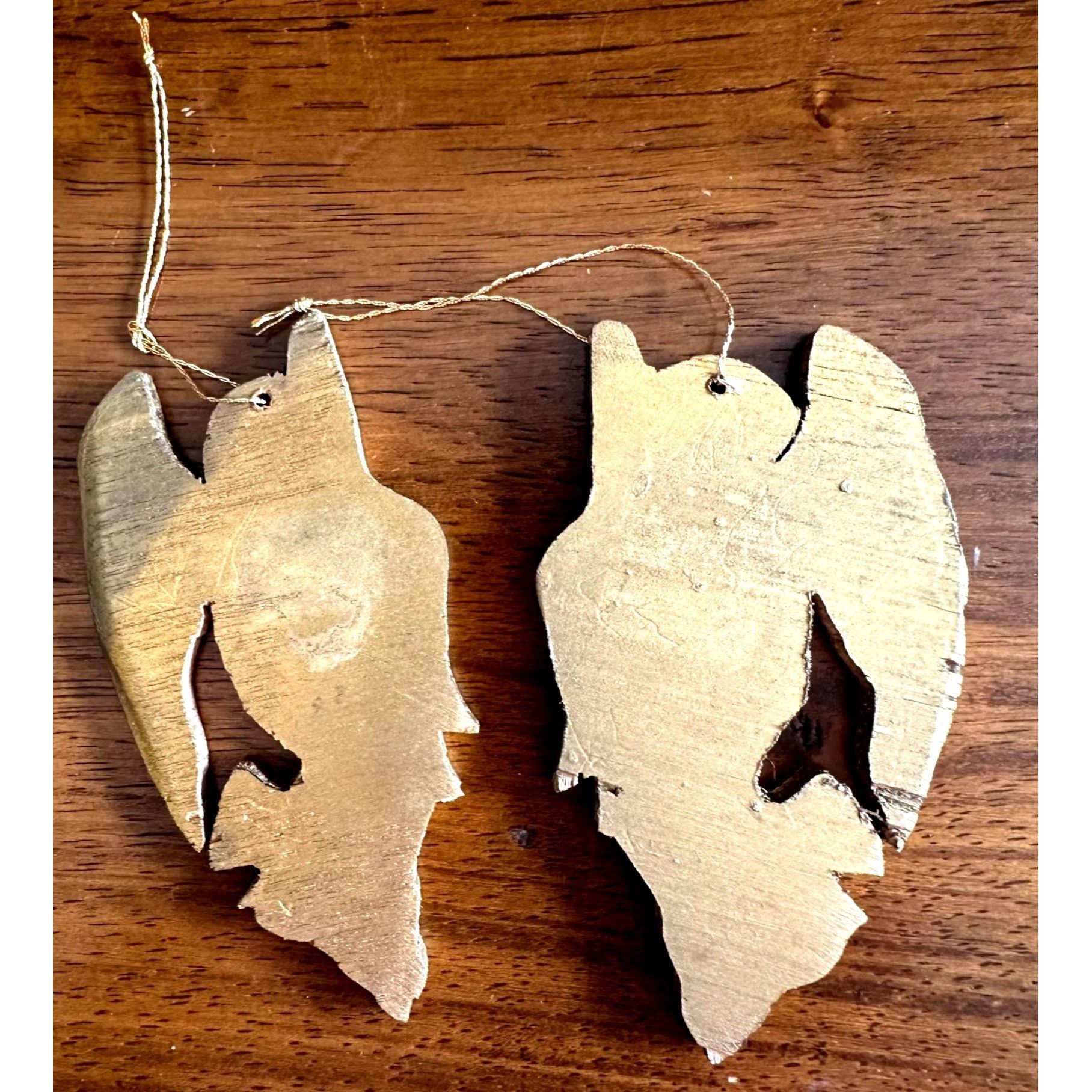 Handmade × Vintage VTG Decopage Angel Ornaments Set of 2 Wood Handmade Christma Size ONE SIZE - 12 Thumbnail