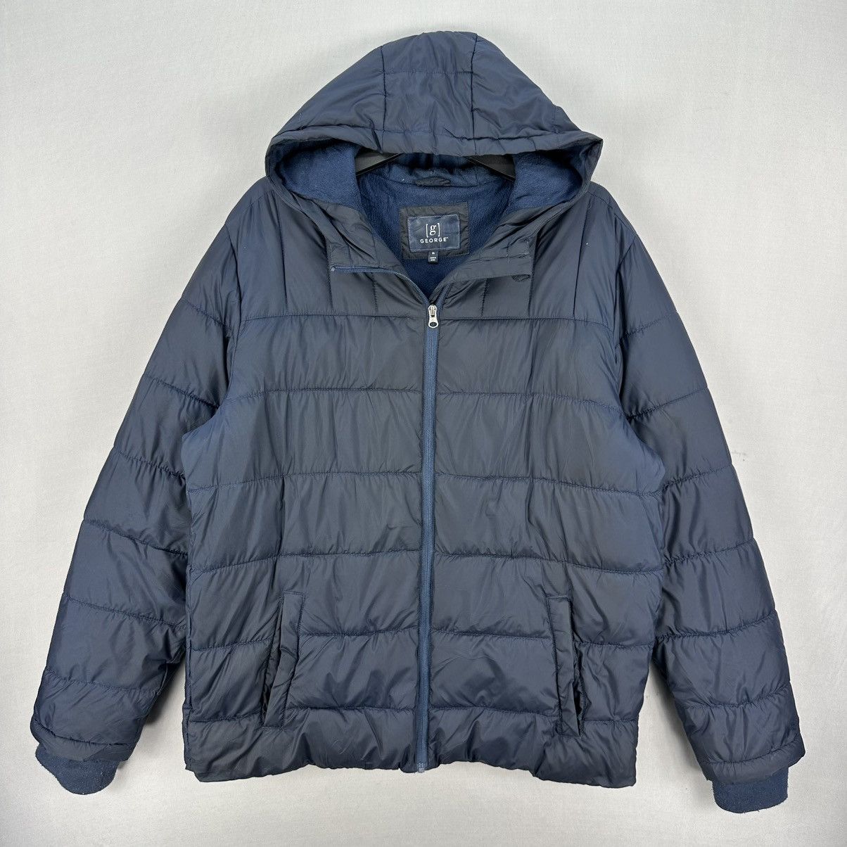 George Vintage Puffer Zipper Jacket Hoodie by George Size US L / EU 52-54 / 3 - 1 Thumbnail