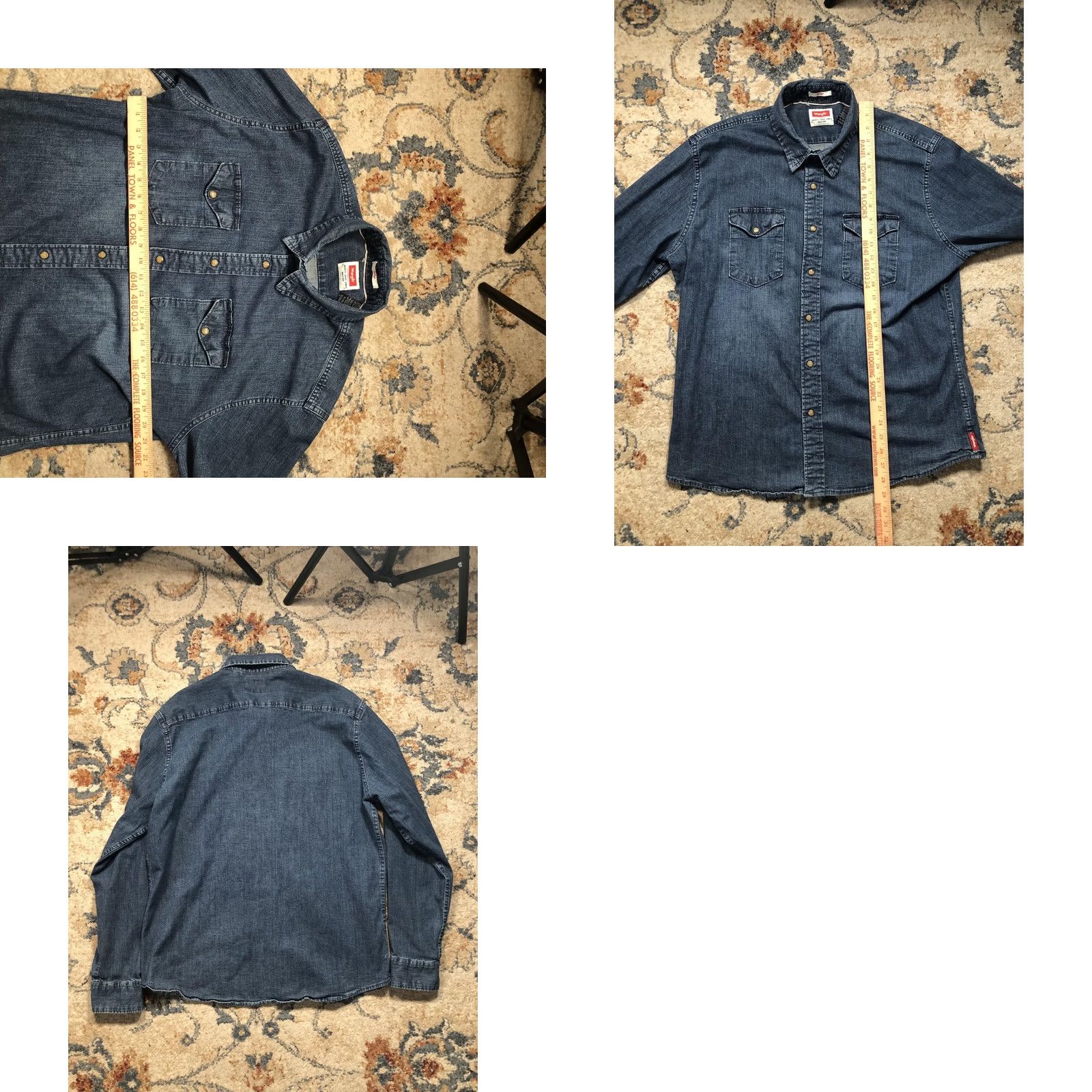 Wrangler VINTAGE Wrangler Shirt Mens XL Blue Denim Western Snap Front Long Sleeve Indigo Size US XL / EU 56 / 4 - 8 Thumbnail