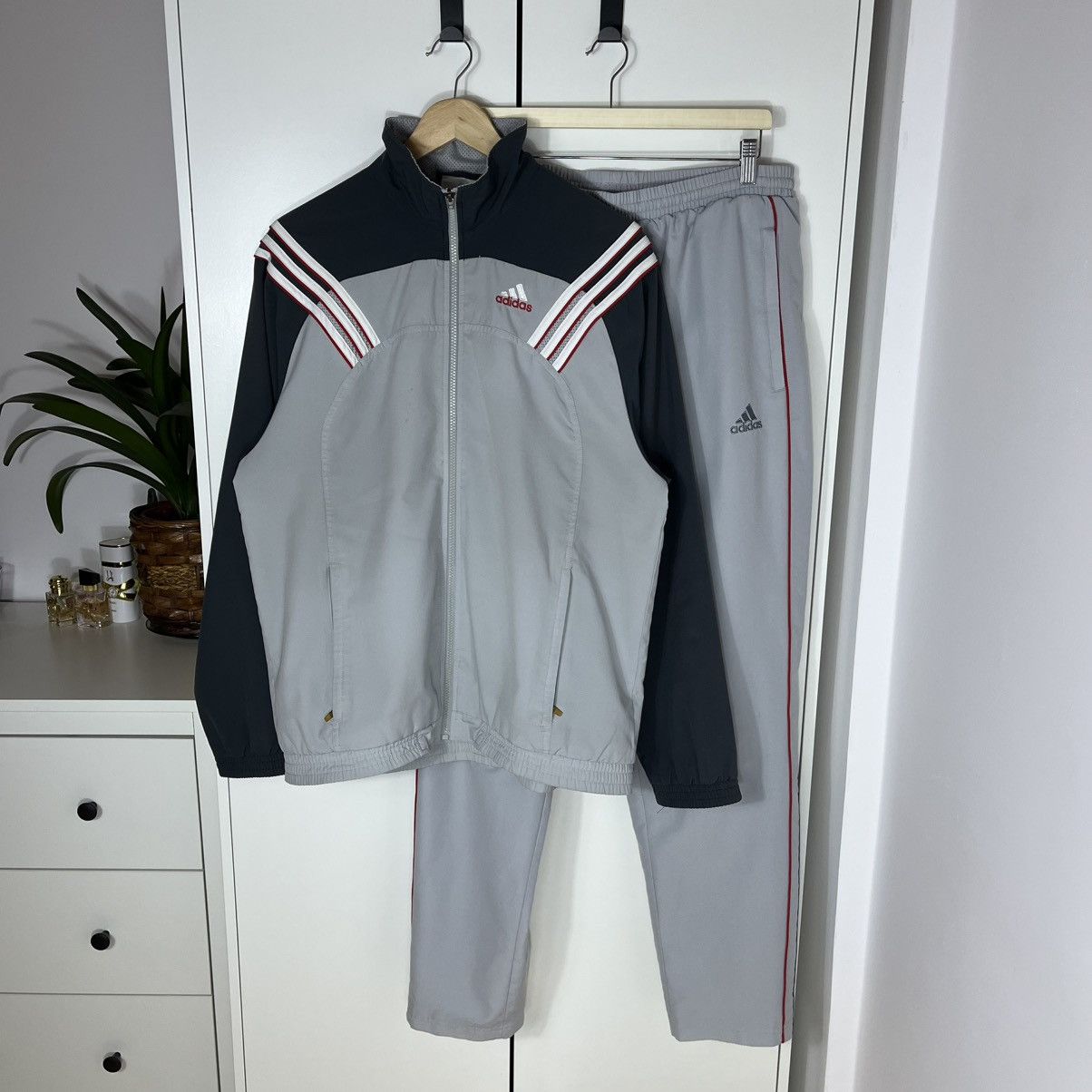 Vintage Adidas Grey Tracksuit Streetwear Y2K Sport