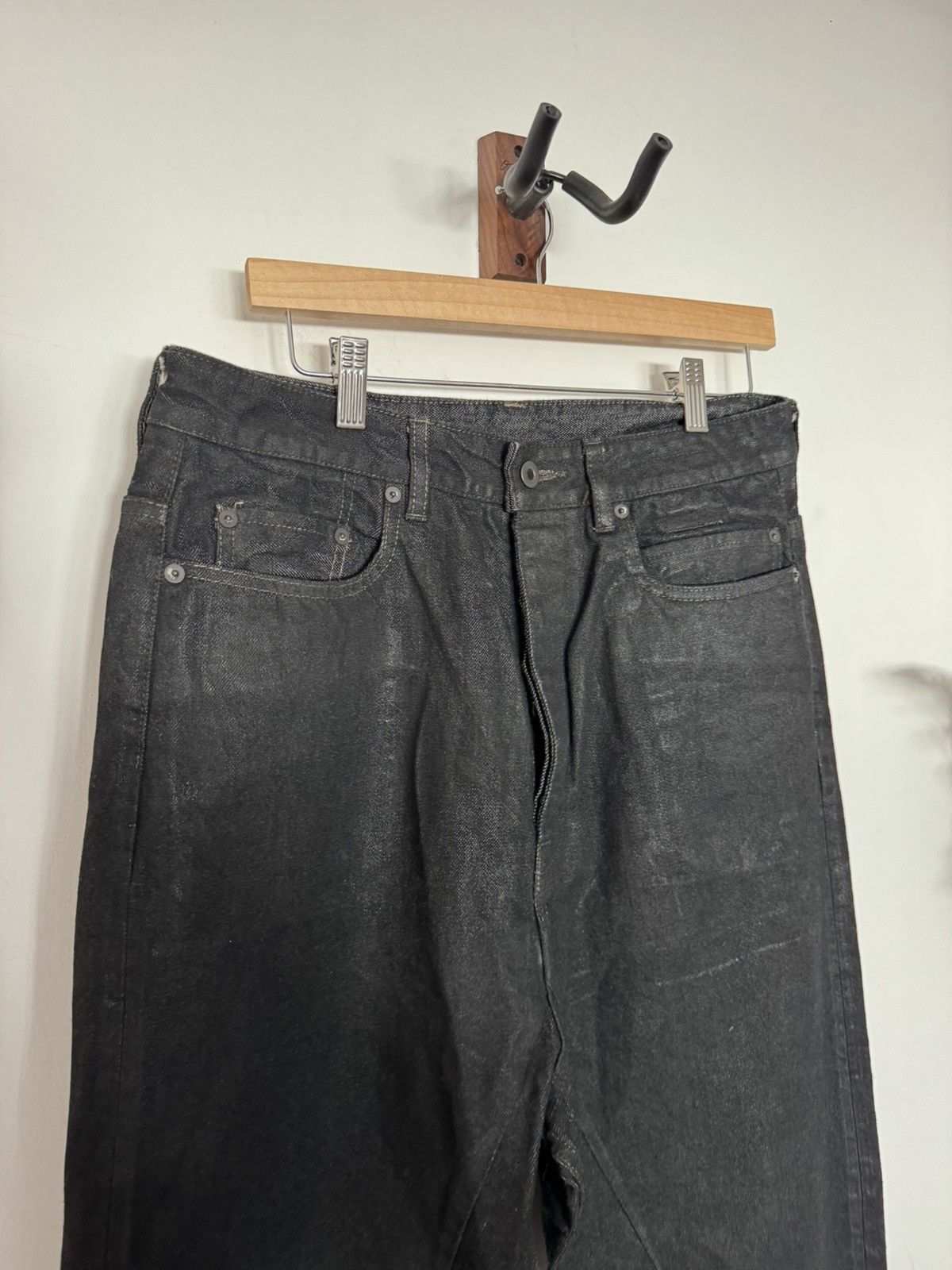 Rick Owens Rick Owens Collapse Cut Selvedge Waxed Denim Size US 33 - 2 Thumbnail