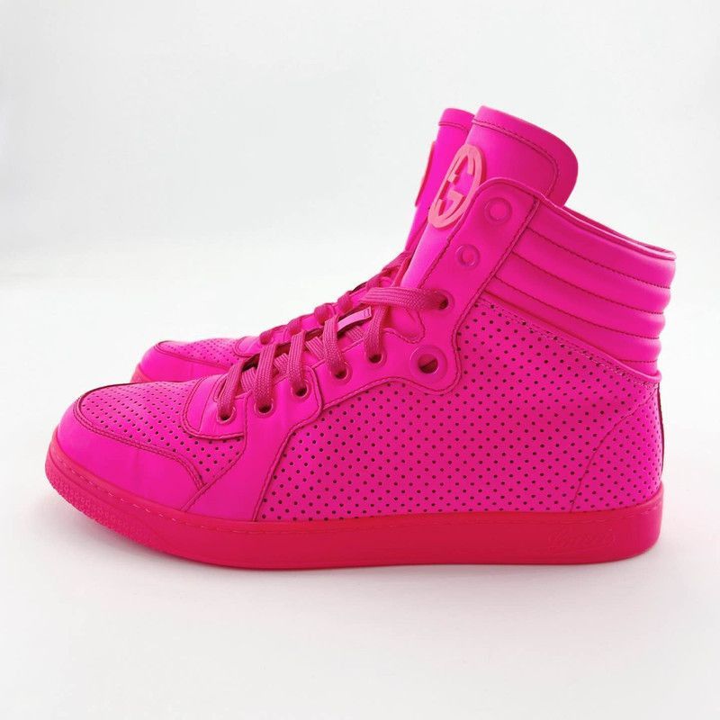Gucci High-Top Sport Sneakers in Bright Pink -2508