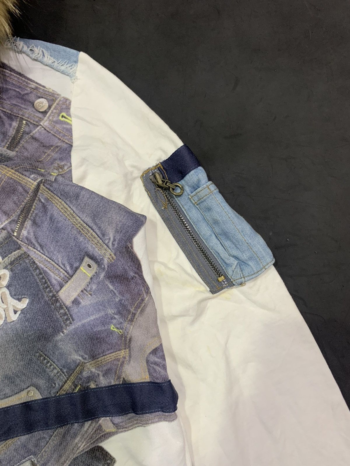 Japanese Brand × Vintage Fur hoodie BNX printed denim style Ifsixwasnine lgb Size US M / EU 48-50 / 2 - 3 Thumbnail