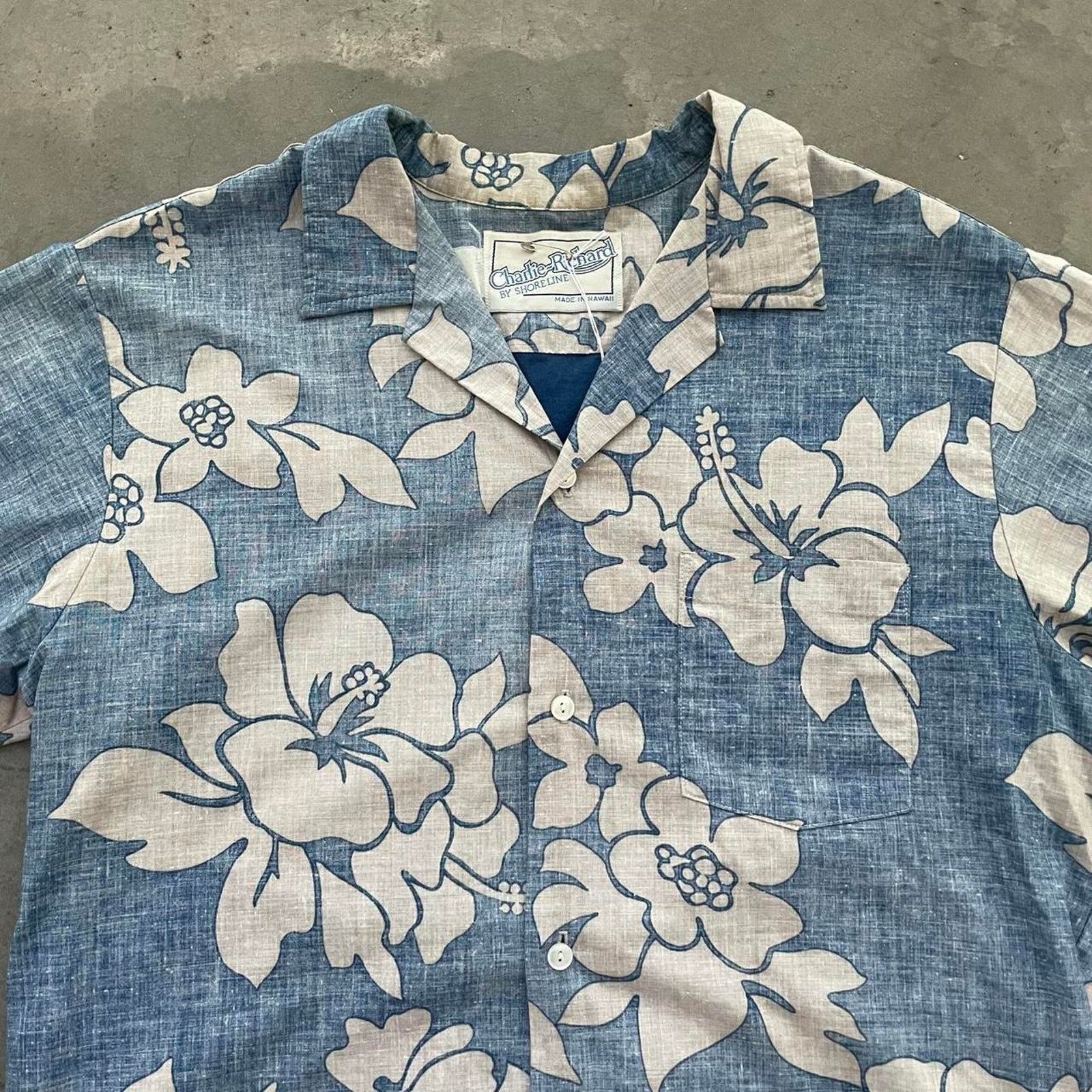 Vintage Vintage Blue Floral Hawaiian Shirt Size US M / EU 48-50 / 2 - 2 Thumbnail