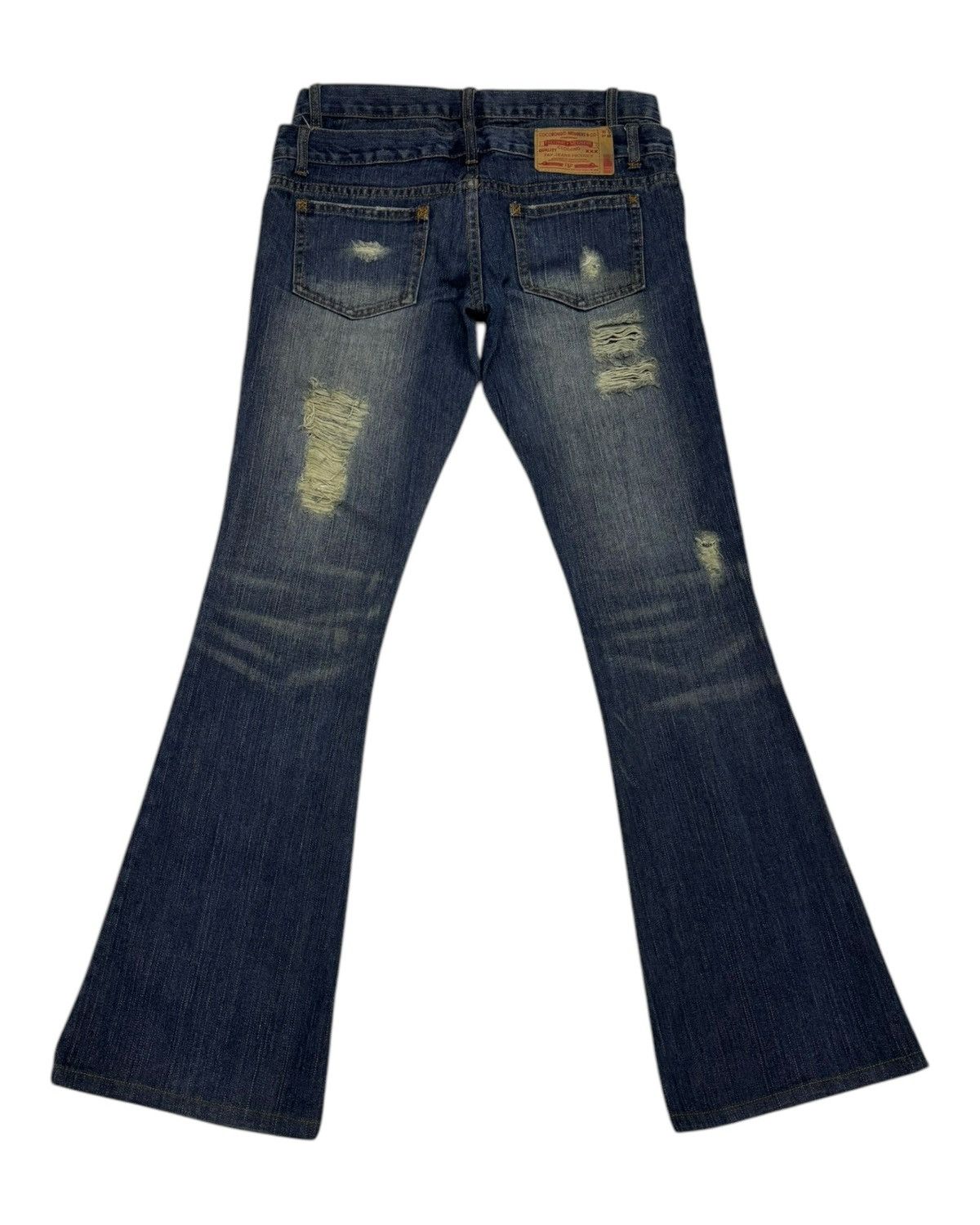If Six Was Nine × Japanese Brand × Le Grande Bleu (L.G.B.) Cocobongo Tokyo Double Waist Flared Jeans Distressed Denim Size US 29 - 2 Thumbnail