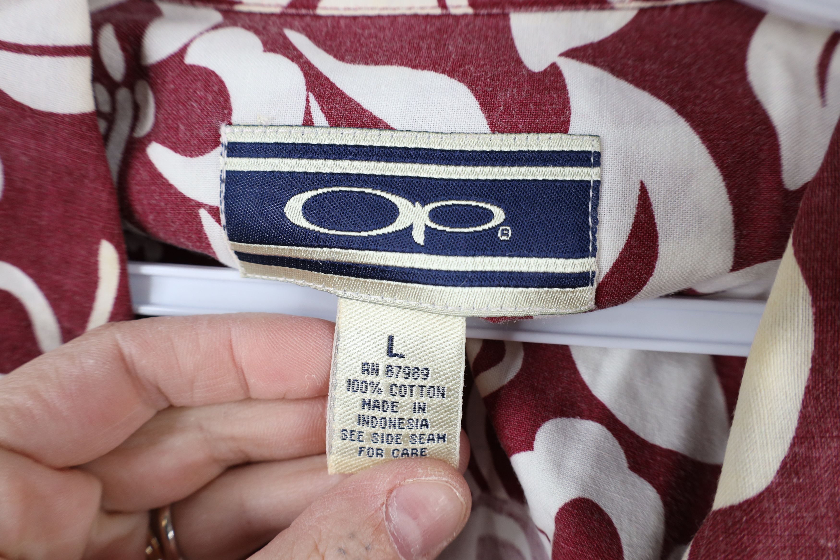 Ocean Pacific × Vintage Vintage 90s Ocean Pacific OP Looped Collar Surf Button Shirt Size US L / EU 52-54 / 3 - 10 Thumbnail