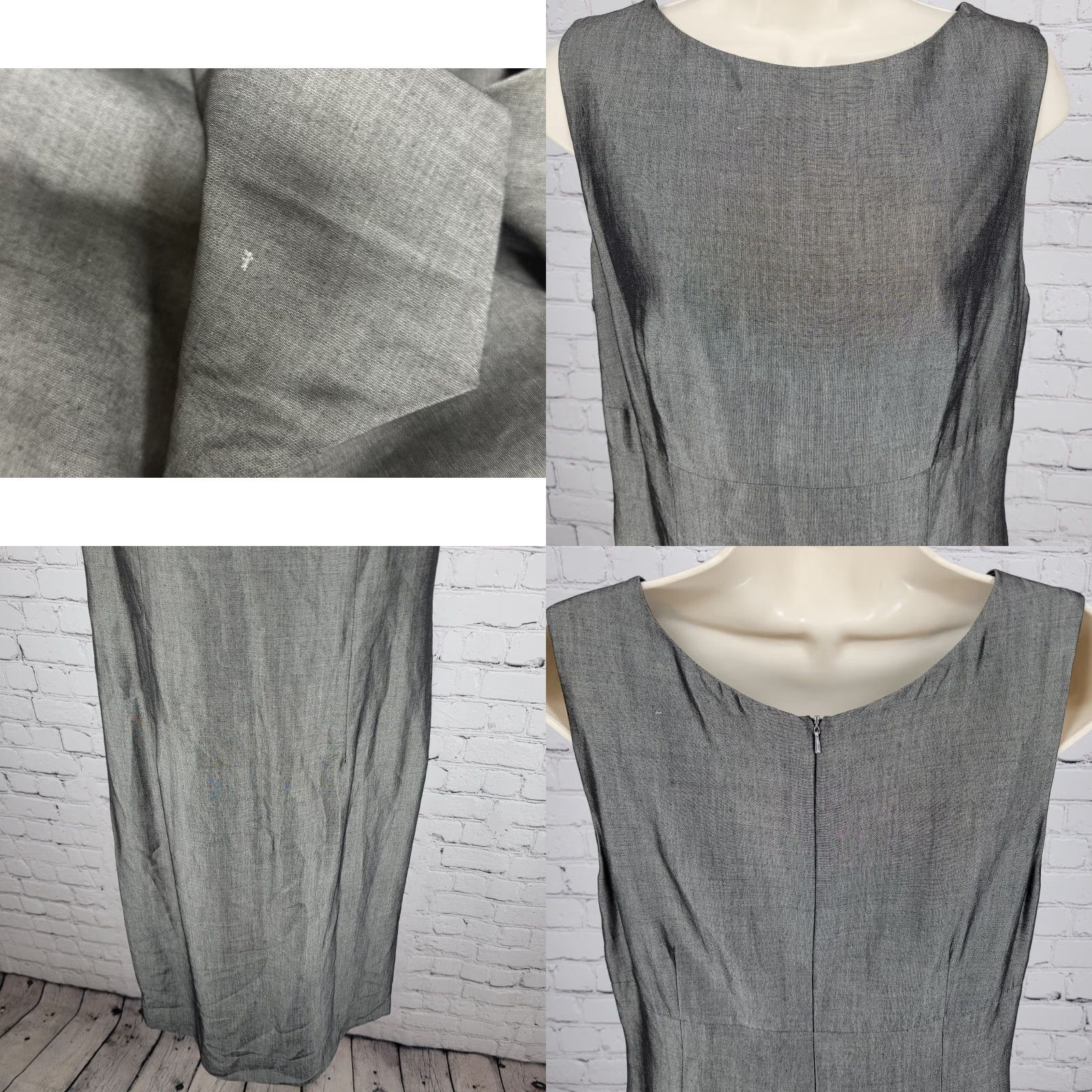 CO Isda & Co Grey Wool Blend Lightweight Unlined Sleeveless Shift Dress Size 10 Size L / US 10 / IT 46 - 8 Thumbnail