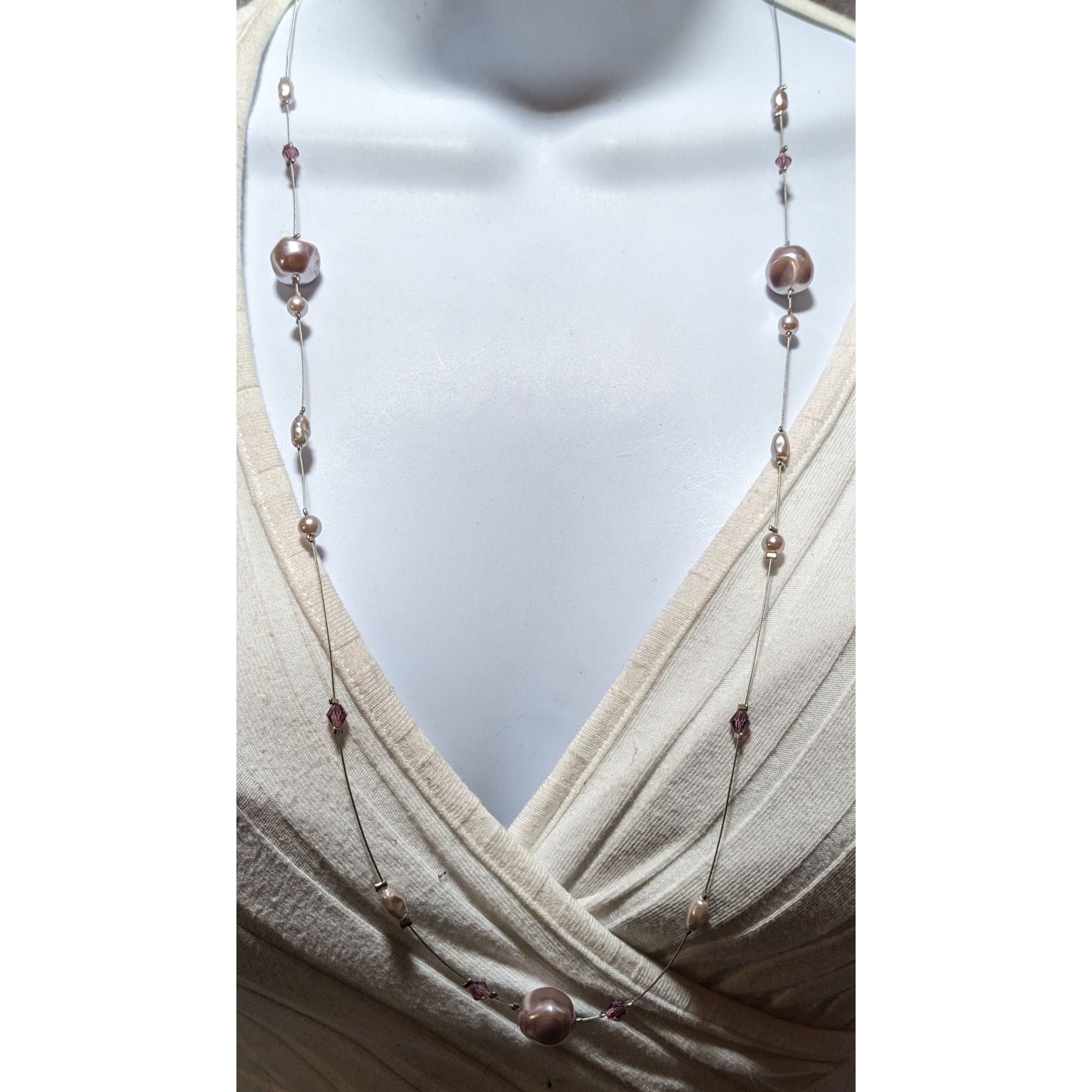 Other Floating Faux Pearl Glass Gemmed Necklace Size ONE SIZE - 5 Thumbnail