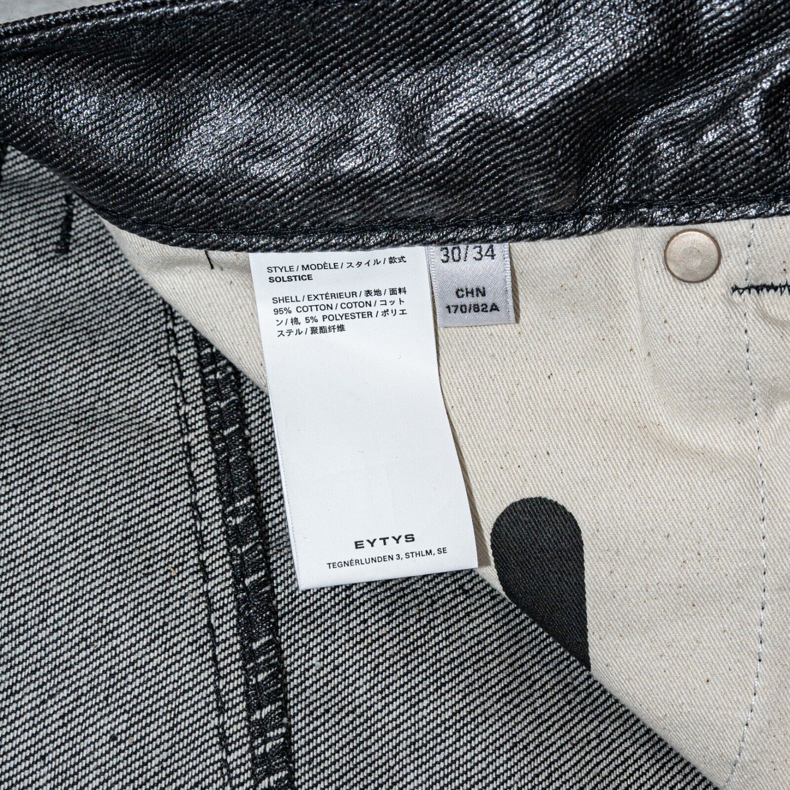 Eytys Eytys Men's Solstice High Rise Jean Pants Gray Coated 30x34 Size US 30 / EU 46 - 6 Thumbnail