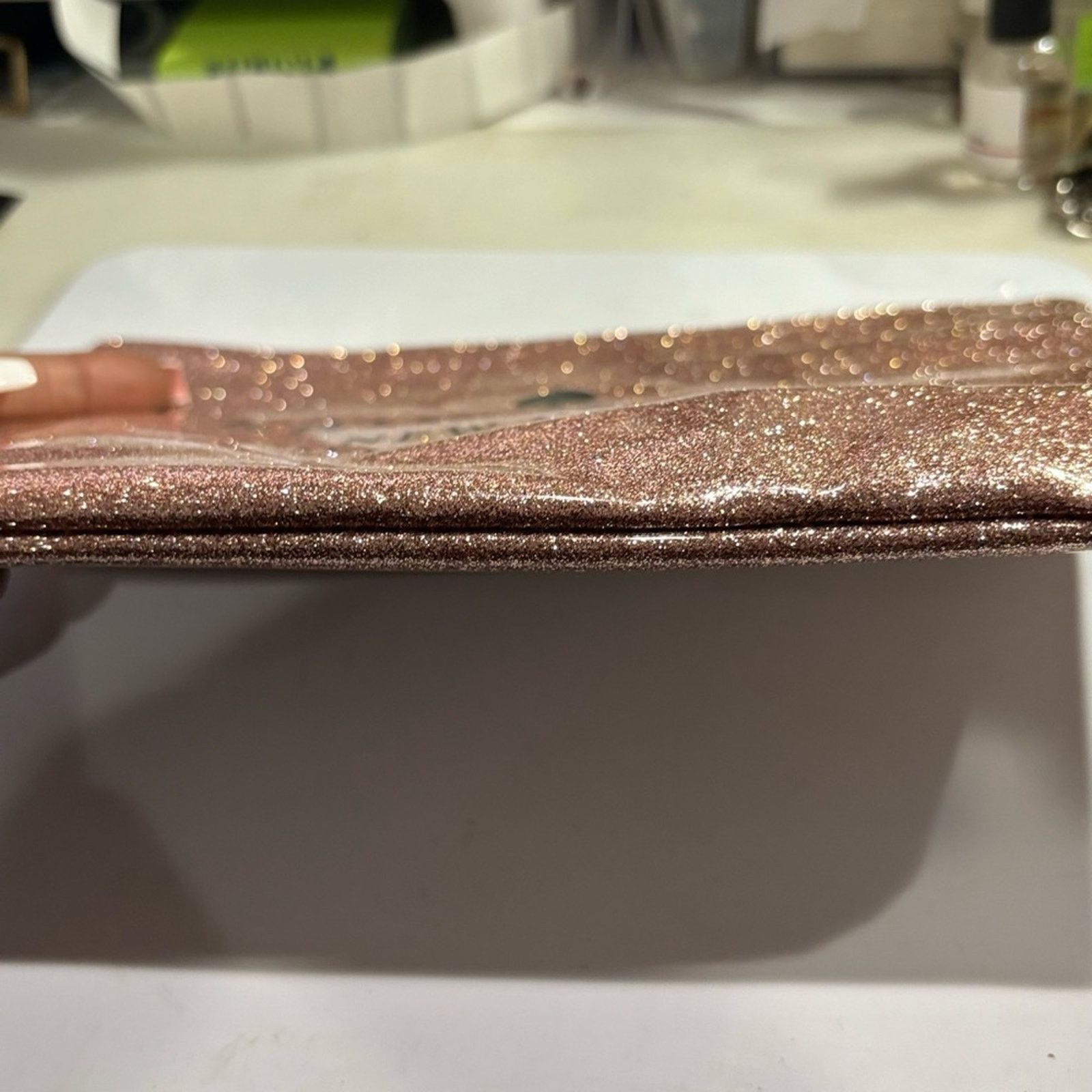 Kate Spade KATE SPADE Holiday Drive Gia Pouch Clutch, Sparkle Rose Gold Size ONE SIZE - 8 Thumbnail
