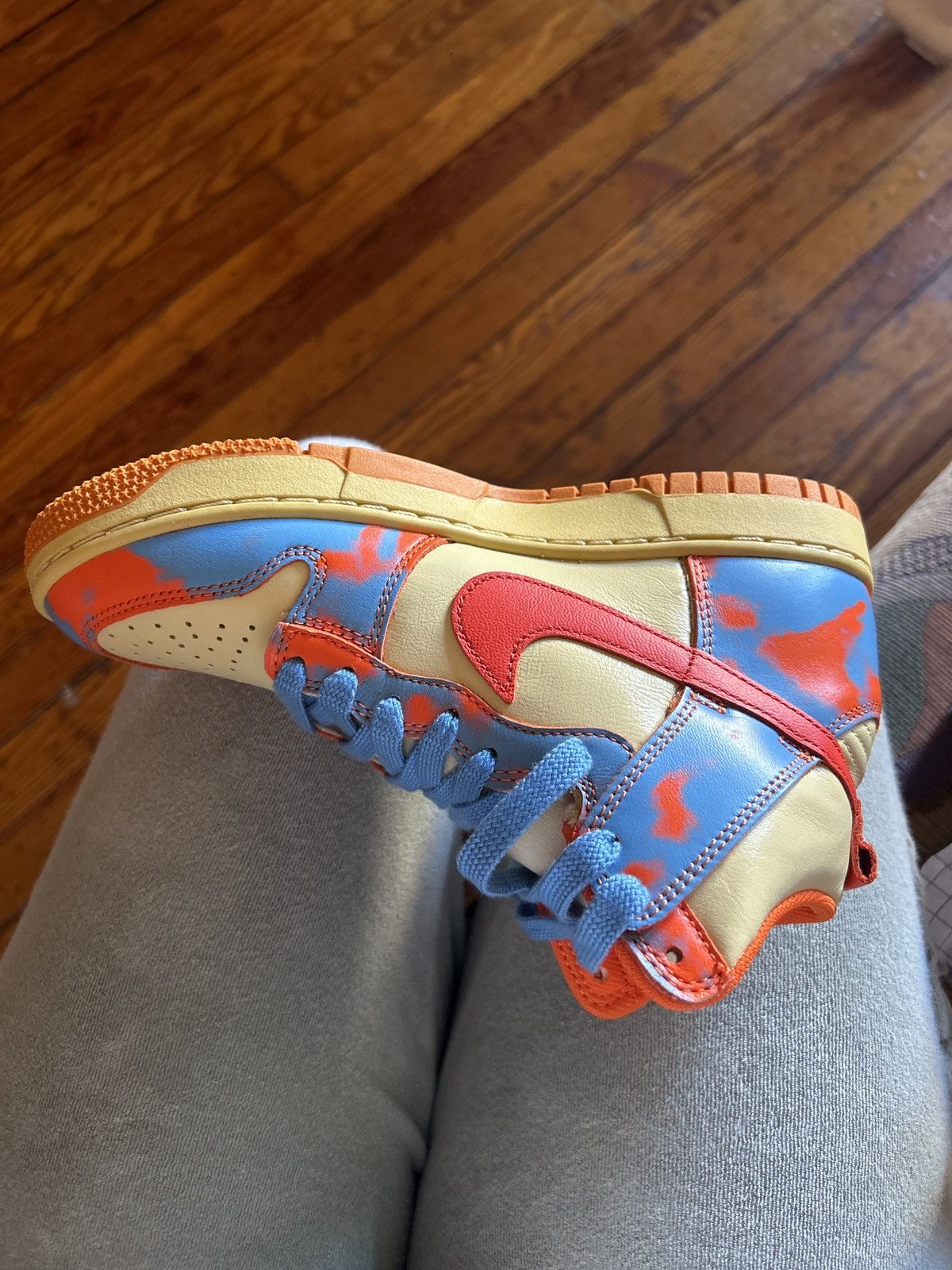 Nike Nike dunk hi 1985 orange acid wash Size US 5.5 / EU 38 - 9 Thumbnail