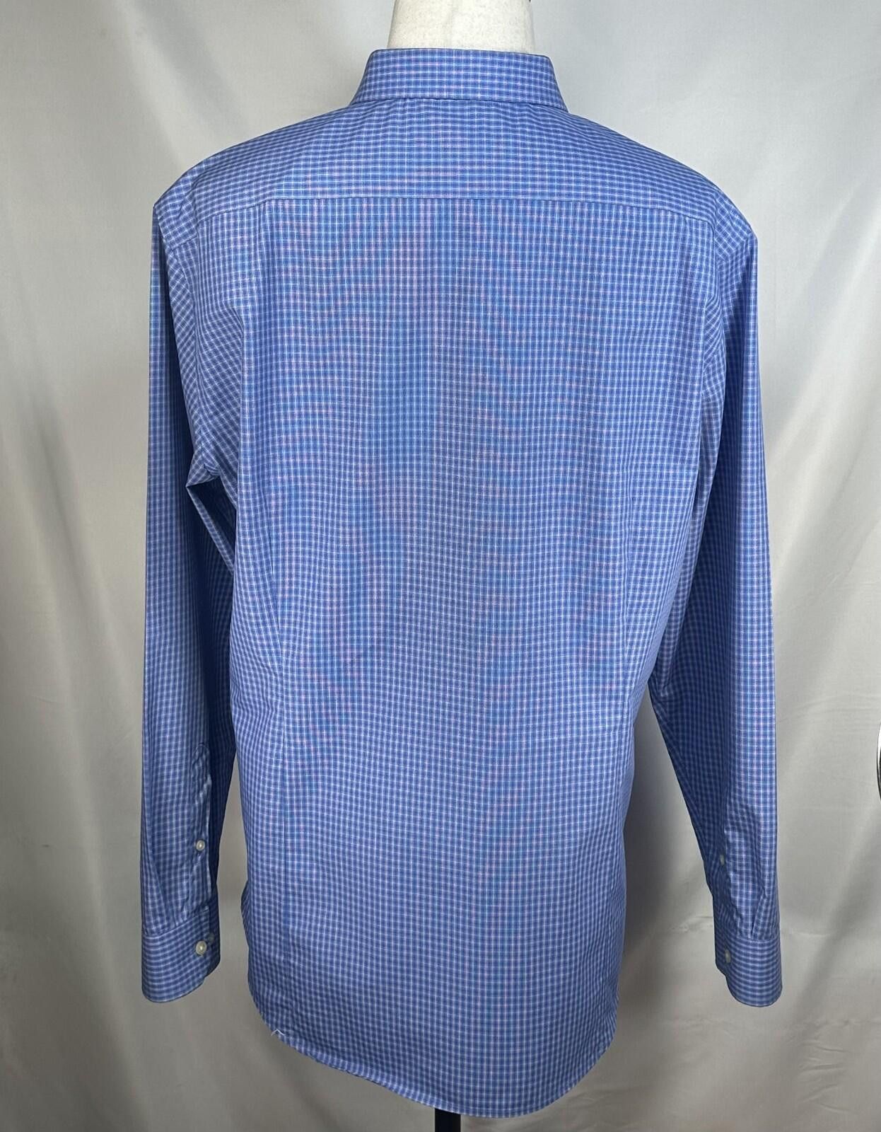 Banana Republic Banana Republic Non-Iron Check Slim Button Up Blue Mens XL Size US XL / EU 56 / 4 - 2 Thumbnail