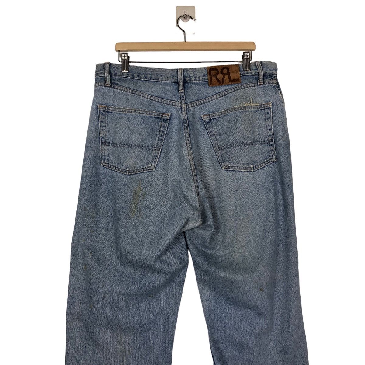 RRL Ralph Lauren 🔥VINTAGE SELVEDGES DENIM JEANS DOUBLE RL RRL DISTRESSED Size US 36 / EU 52 - 11 Thumbnail