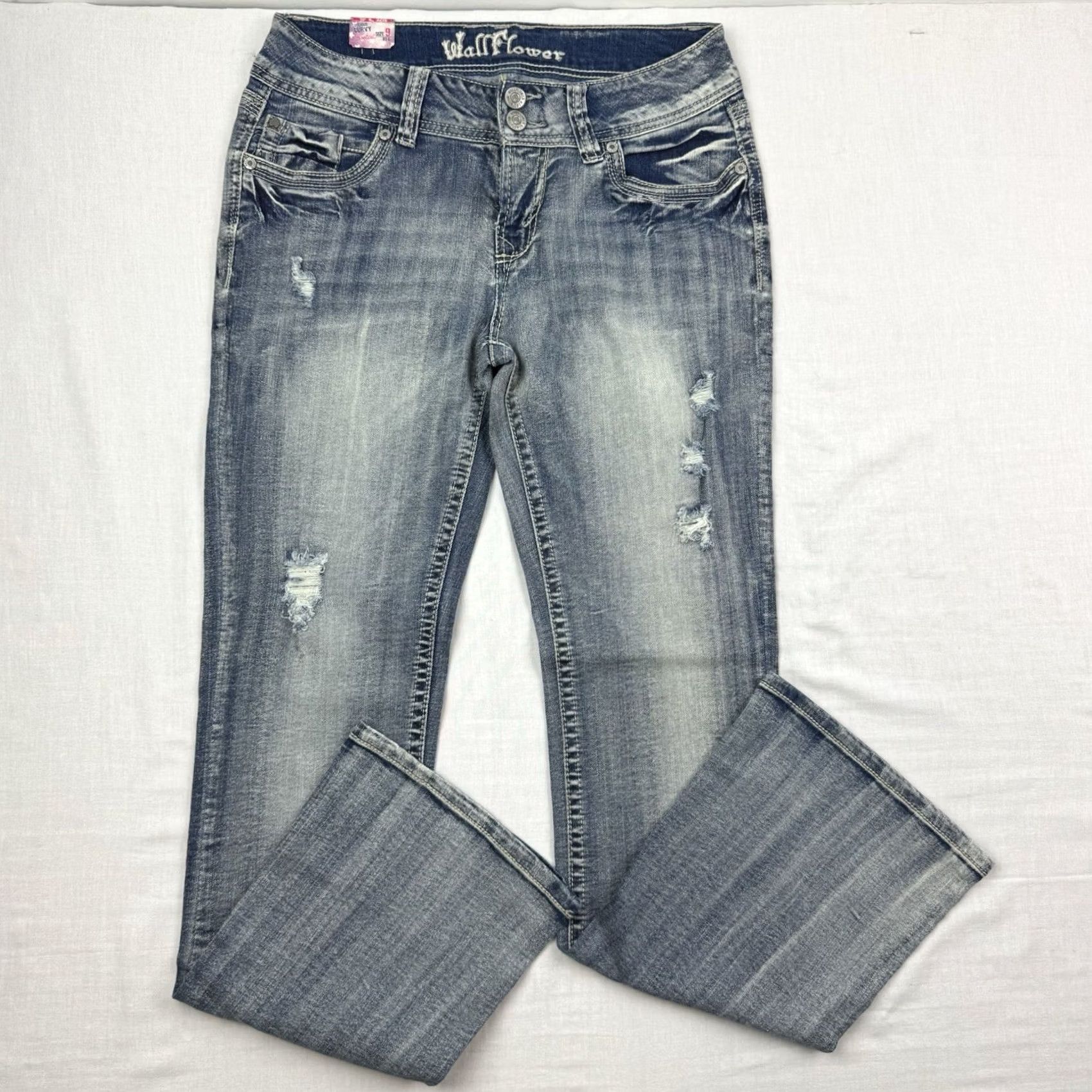 Vintage VINTAGE Wall Flower Jeans Womens Bootcut Rise Mid 9 Blue Hipster Y2K 2000s Girls Womens Size 30" / US 8 / IT 44 - 2 Thumbnail
