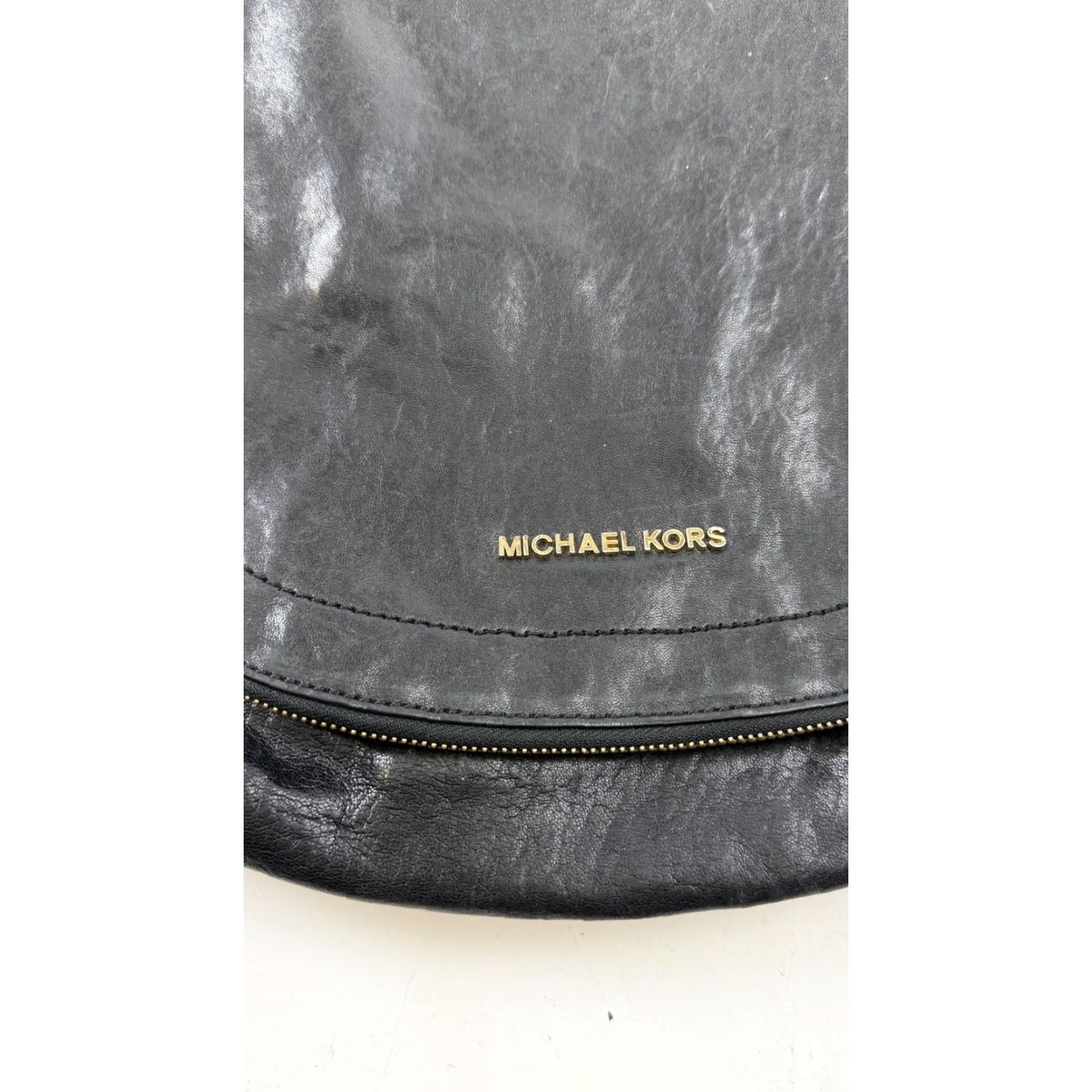 Michael Kors Michael Kors Crossbody Bag Womens Black Leather Flap Gold Purse Size ONE SIZE - 2 Thumbnail