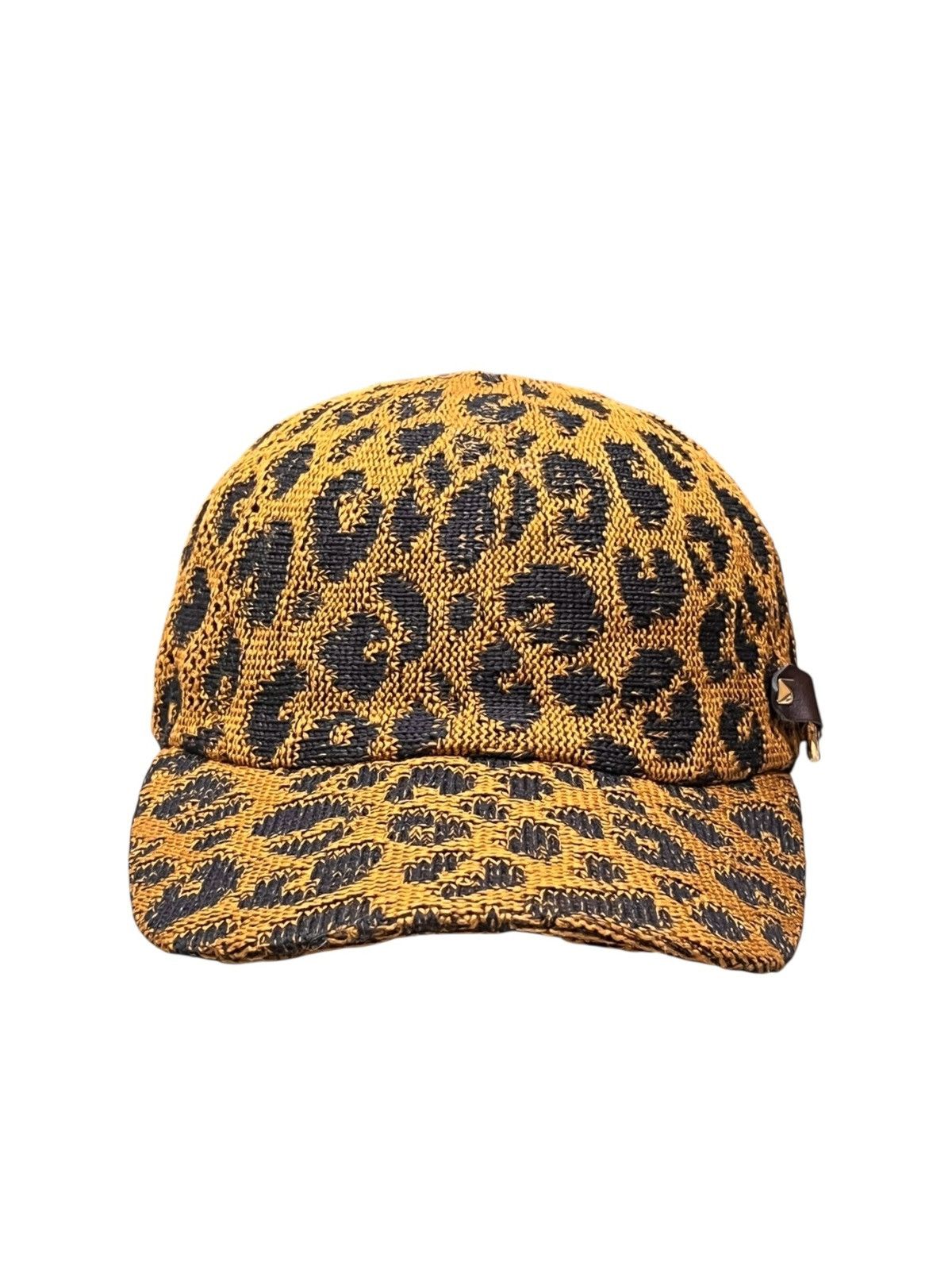 CA4LA 🐆 Gorgeous Ca4la Leopard Knit Hat w/ Chain & Stud Unisex Size ONE SIZE - 8 Thumbnail