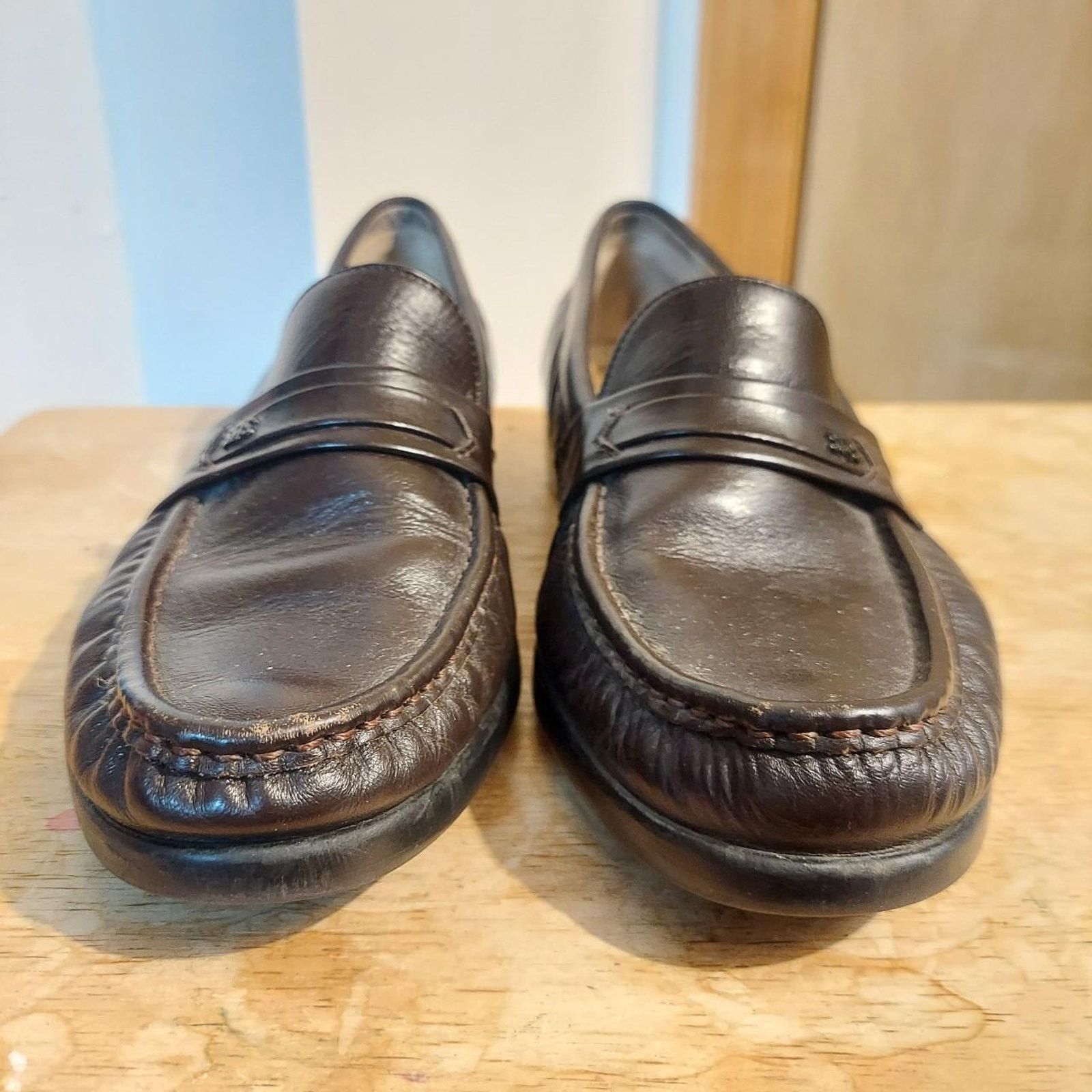SAS SAS Ace Men's US 9.5 Brown Leather Casual Slip On Loafers Size US 9.5 / EU 42-43 - 4 Thumbnail