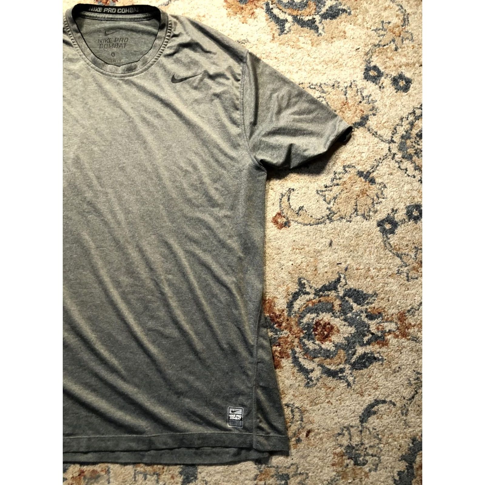 Nike Nike Pro Combat Shirt Mens Large Gray Dri-Fit Fitted Athletic Training Workout Size US L / EU 52-54 / 3 - 4 Thumbnail