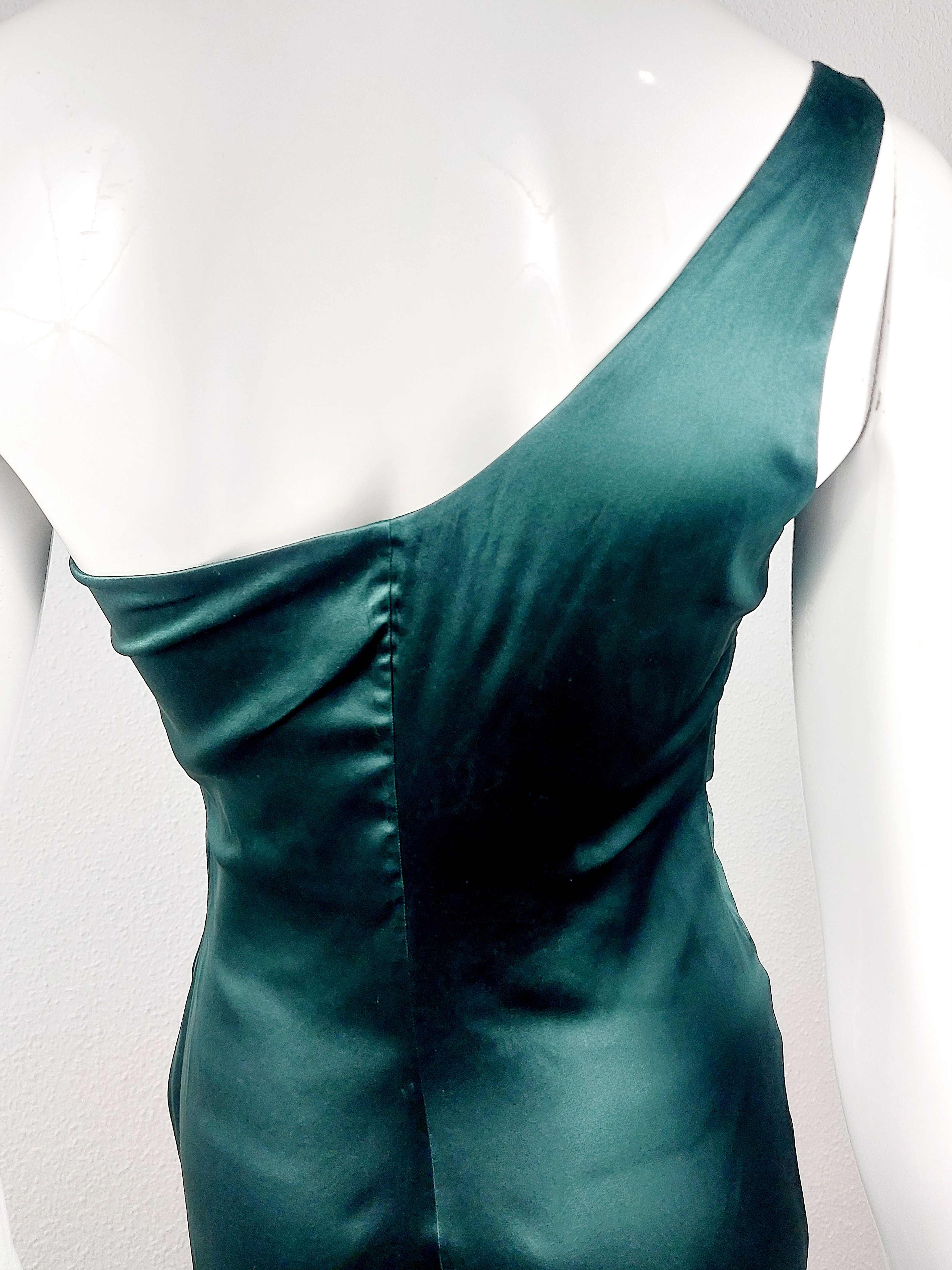 Roberto Cavalli Roberto Cavalli Green silk asymmetrical Brooch Dress Size S / US 4 / IT 40 - 8 Thumbnail