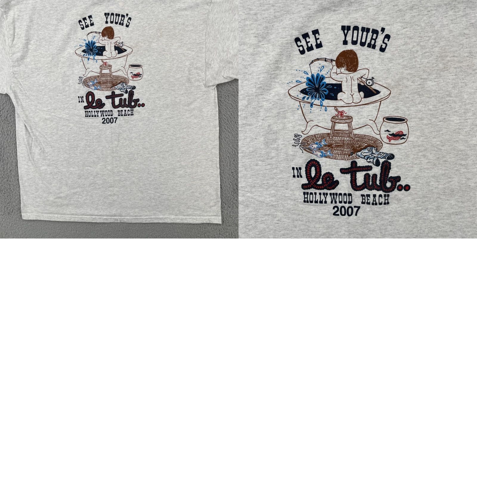 Hanes VINTAGE Hanes 2XL Gray Pocket T Shirt Le Tub Saloon Hollywood Beach Florida 2007 EUC Hanes Shirt Mens 90s Beach Reg"> Size US XXL / EU 58 / 5 - 9 Thumbnail
