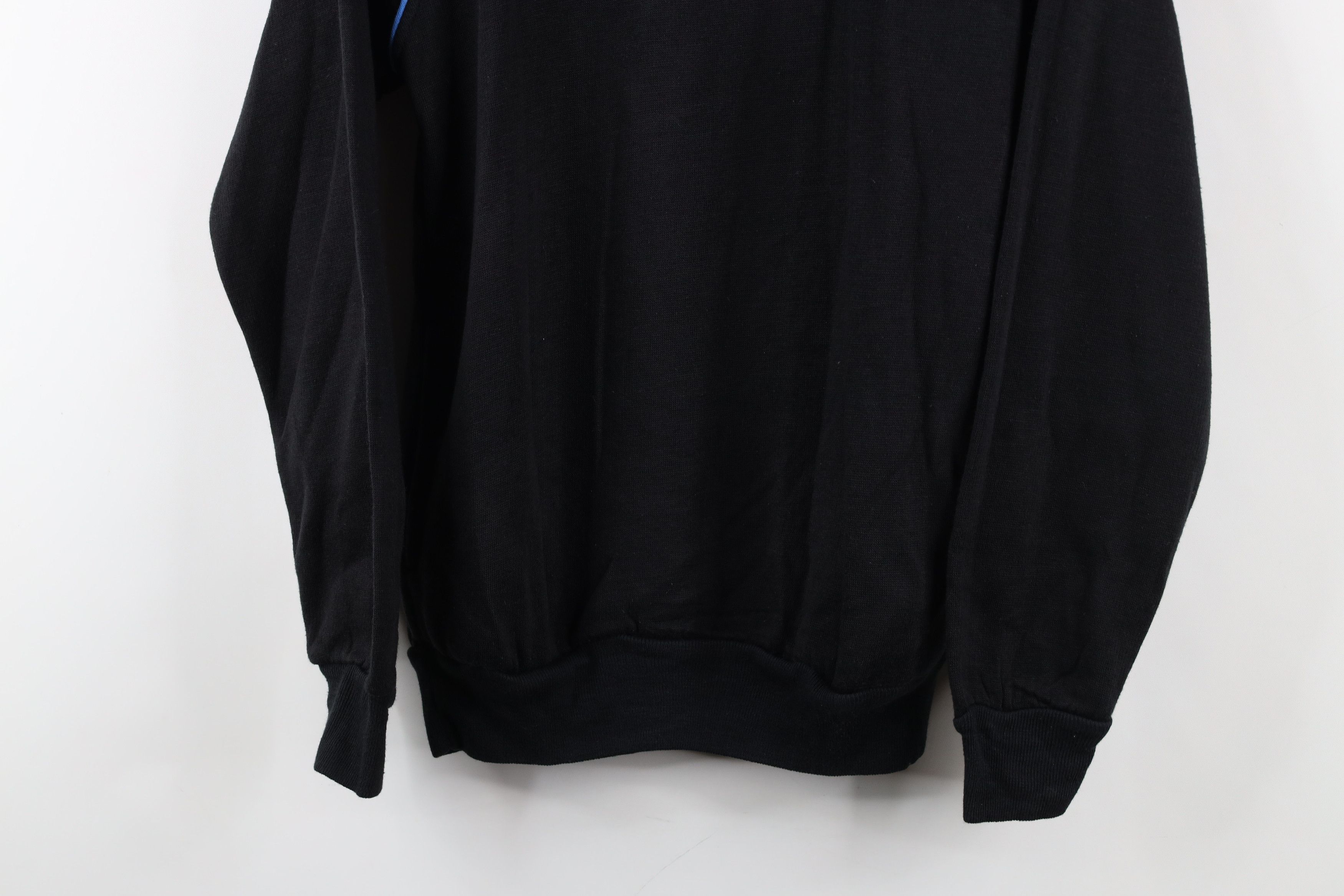 Vintage Vintage 70s 80s Streetwear Blank Ribbed Sweatshirt Black Size M / US 6-8 / IT 42-44 - 3 Thumbnail