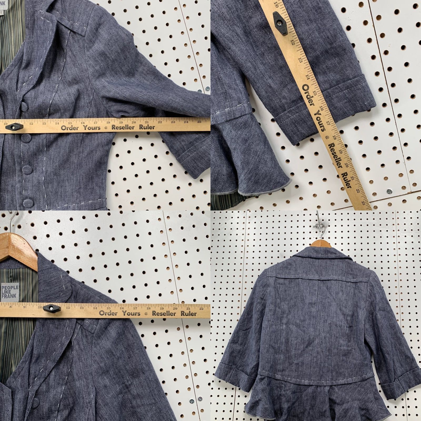 Anthropologie VINTAGE Anthropologie People Like Frank Linen Blazer Womens M Blue 3/4 Sleeve Shirt Blazer Womens Medium Blue 3/4 Sleeve Size M / US 6-8 / IT 42-44 - 9 Thumbnail