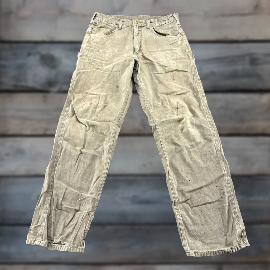 Carhartt VINTAGE Carhartt Pants Mens 32x34 Brown Carpenter Canvas Loose Fit Workwear Distressed Size US 32 / EU 48 - 1 Thumbnail