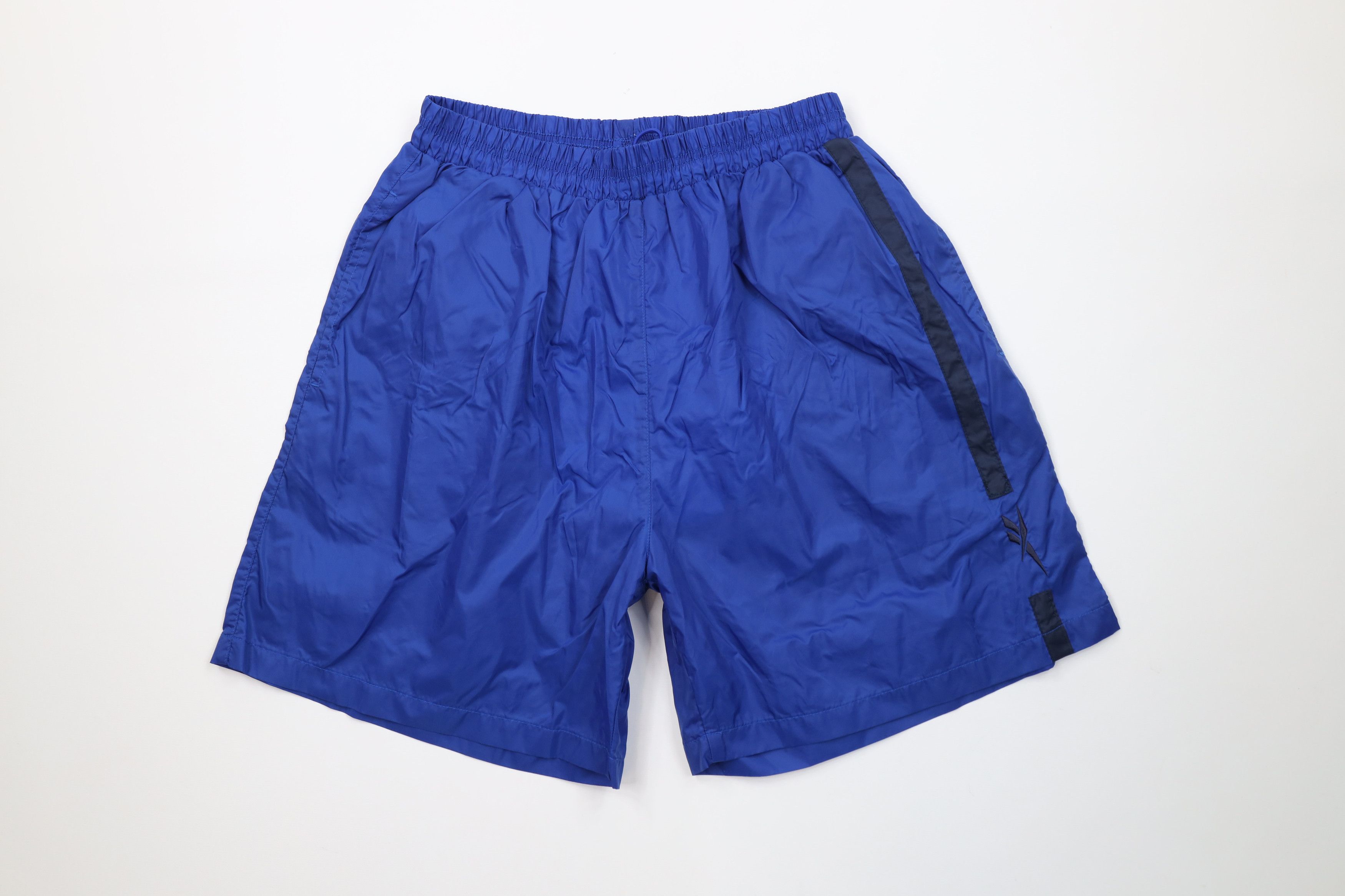 Reebok Vintage 90s Reebok Above Knee Windbreaker Shorts Blue Nylon Size US 34 / EU 50 - 1 Thumbnail