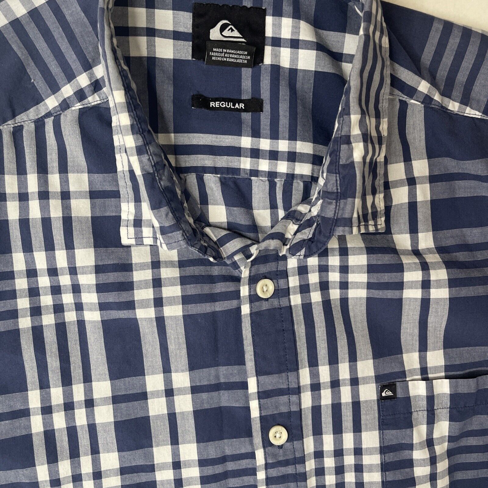 Quiksilver Quicksilver Men's SS Button Down Shirt Blue Plaid SZ L Size US XL / EU 56 / 4 - 3 Thumbnail