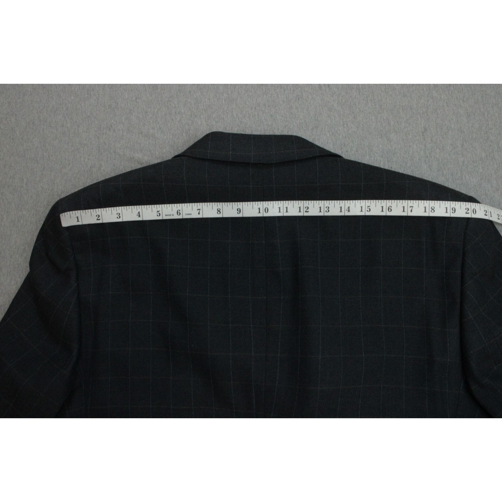 Jos. A. Bank Jos A Bank Blazer Mens 43R Navy Blue Windowpane Wool Silk Size 42R - 10 Thumbnail