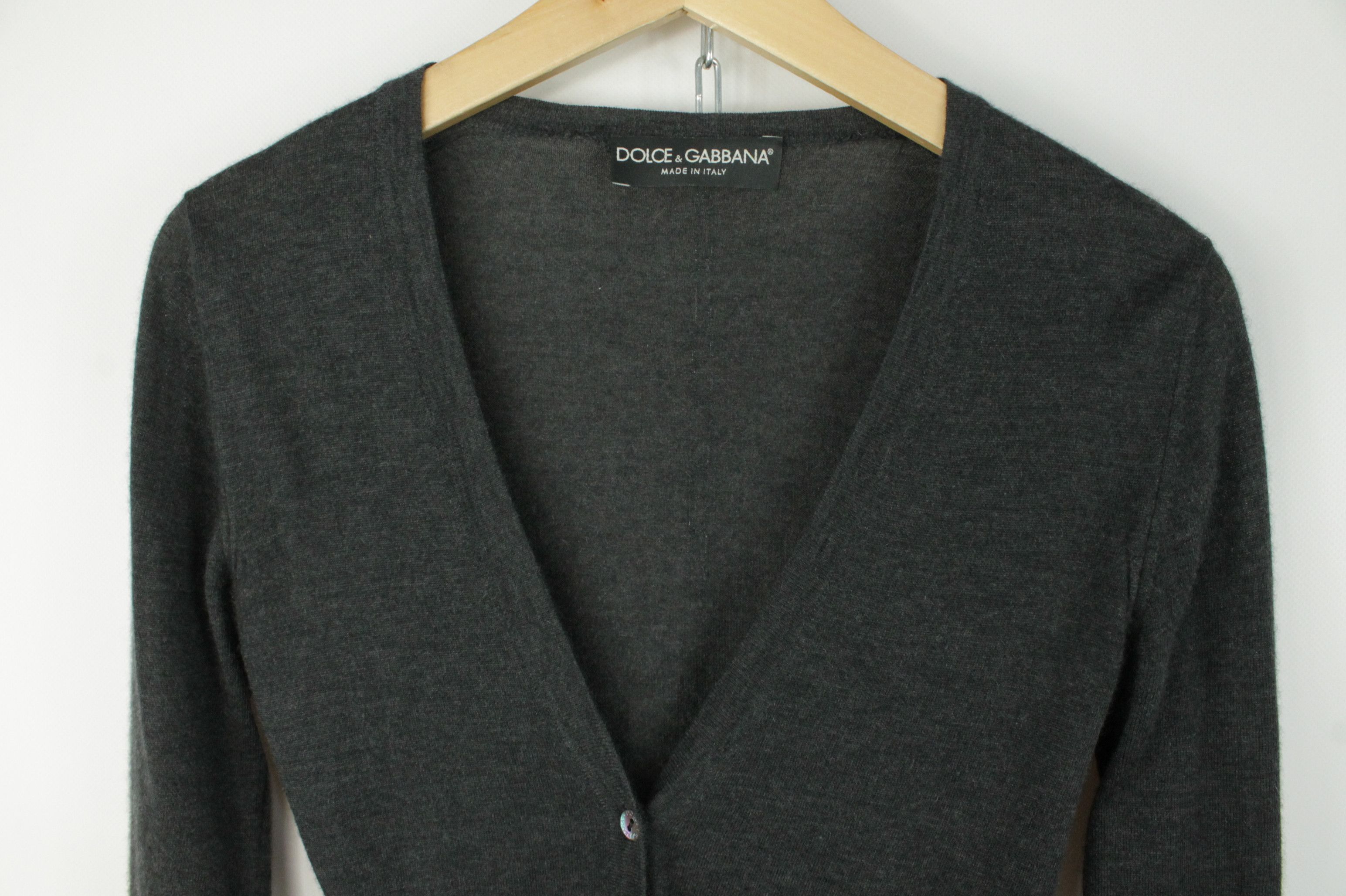Dolce & Gabbana Dolce & Gabbana Light Gray Cashmere Cardigan Sweater Women's Size XS / US 0-2 / IT 36-38 - 2 Thumbnail