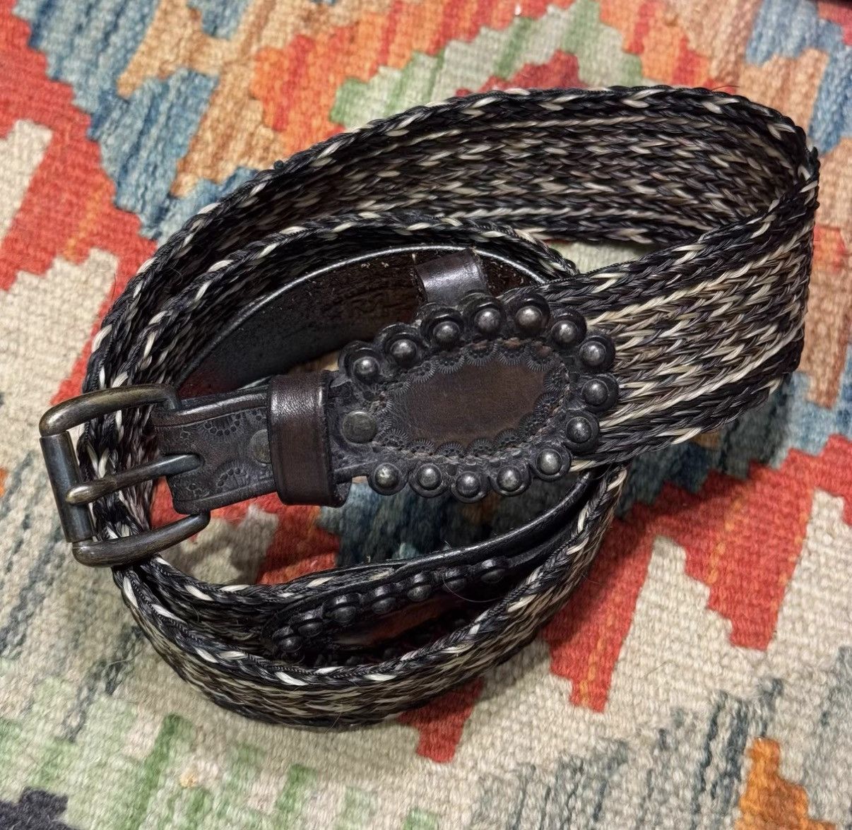 RRL Ralph Lauren RRL Ralph Lauren Double RL Horsehair Woven Belt K22 Size 32 - 1 Thumbnail