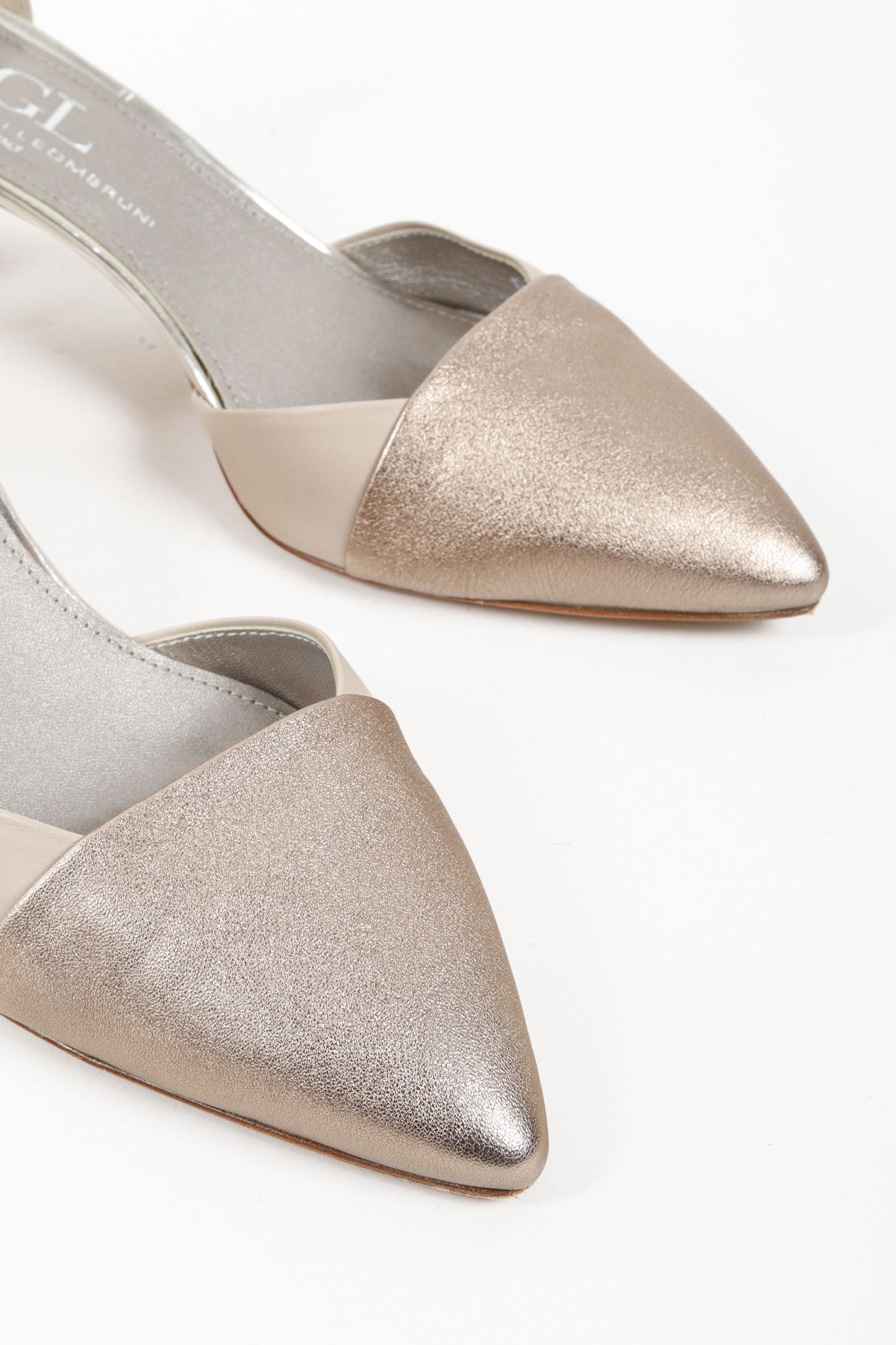 AGL AGL Beige Rose Gold Silver Ankle Strap Block Heels Size US 9.5 / IT 39.5 - 6 Thumbnail