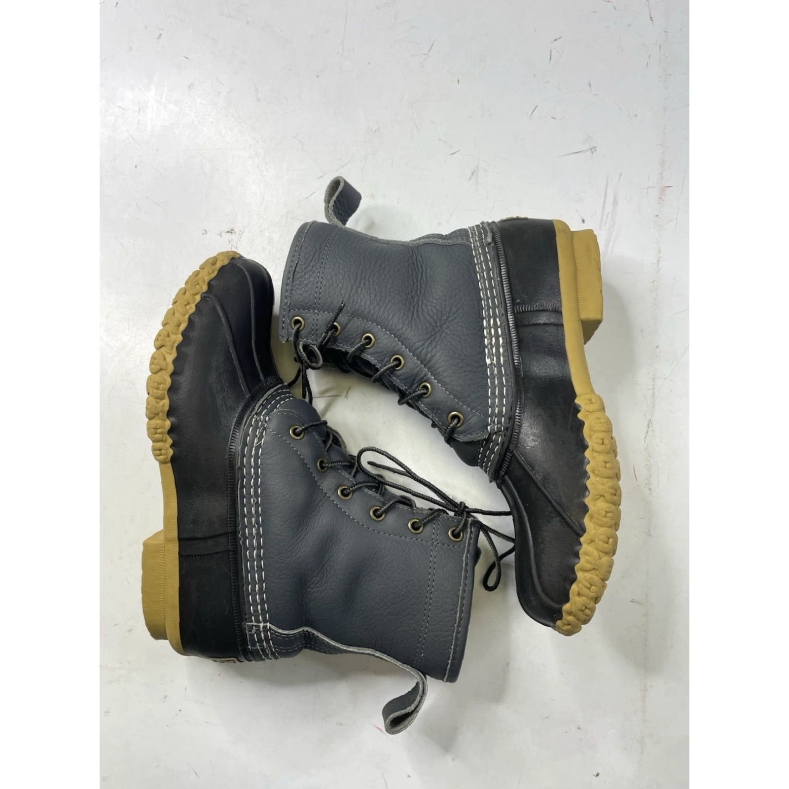 Vintage L.L.Bean Bean Boots Boots, 8" Shearling-Lined Insulated, Women 6.5 M Blue Plaid, Winter, Leather, Plaid, Moderate wear Size US 7 / IT 37 - 8 Thumbnail