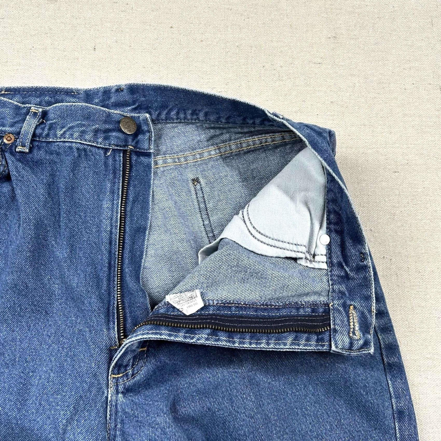 Lee VINTAGE Lee Jeans Womens 16L Long 28x32 High Rise 80s 90s Mom Straight Riders Jeans 5-Pocket Denim Blue 100% Cotton Womens Size 38" / US 16 / IT 52 - 3 Thumbnail
