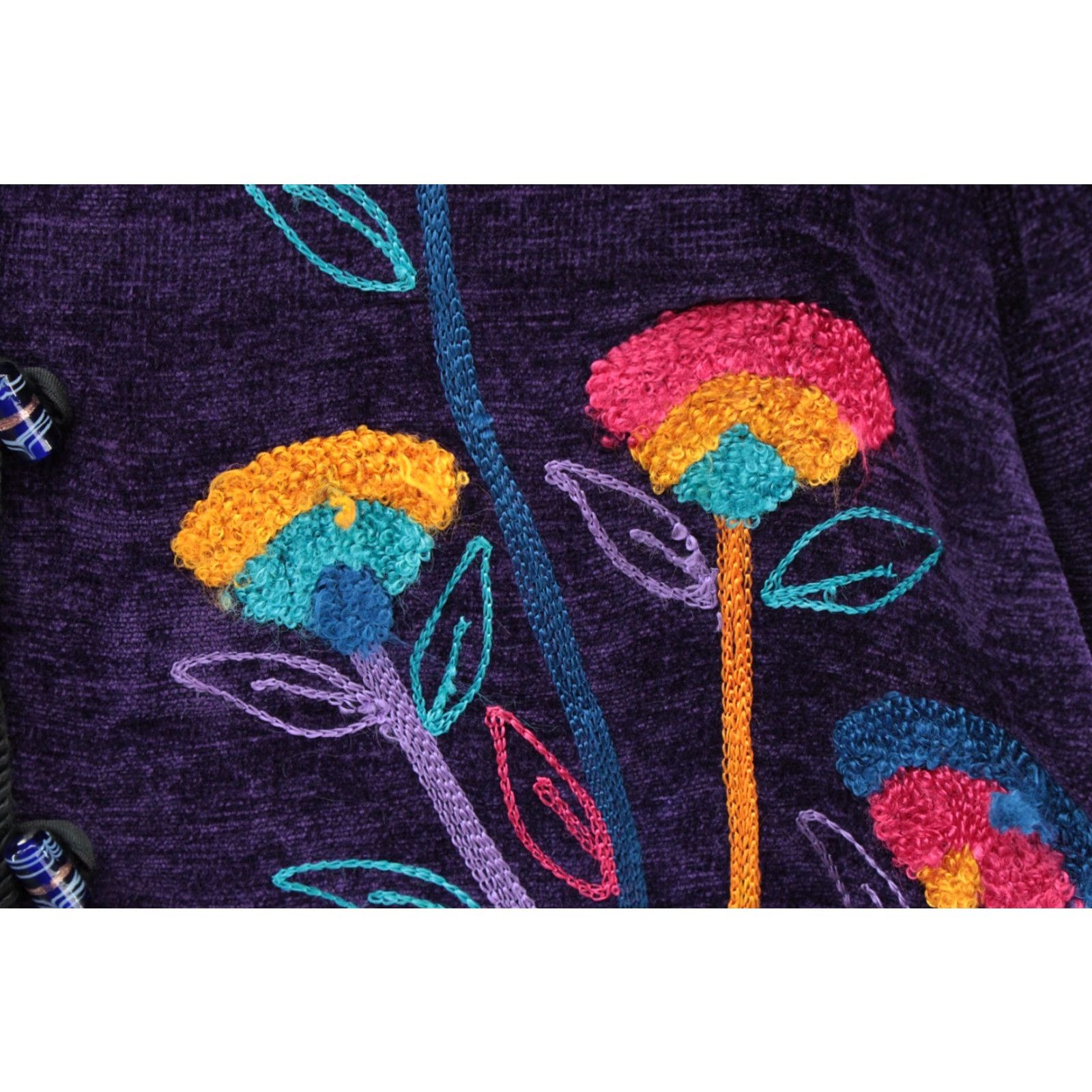 Vintage VINTAGE Julia Kim Art to wear Artsy Deco Embroidered Floral Women's Quirky Jacket Sz 1X Size XL / US 12-14 / IT 48-50 - 2 Thumbnail