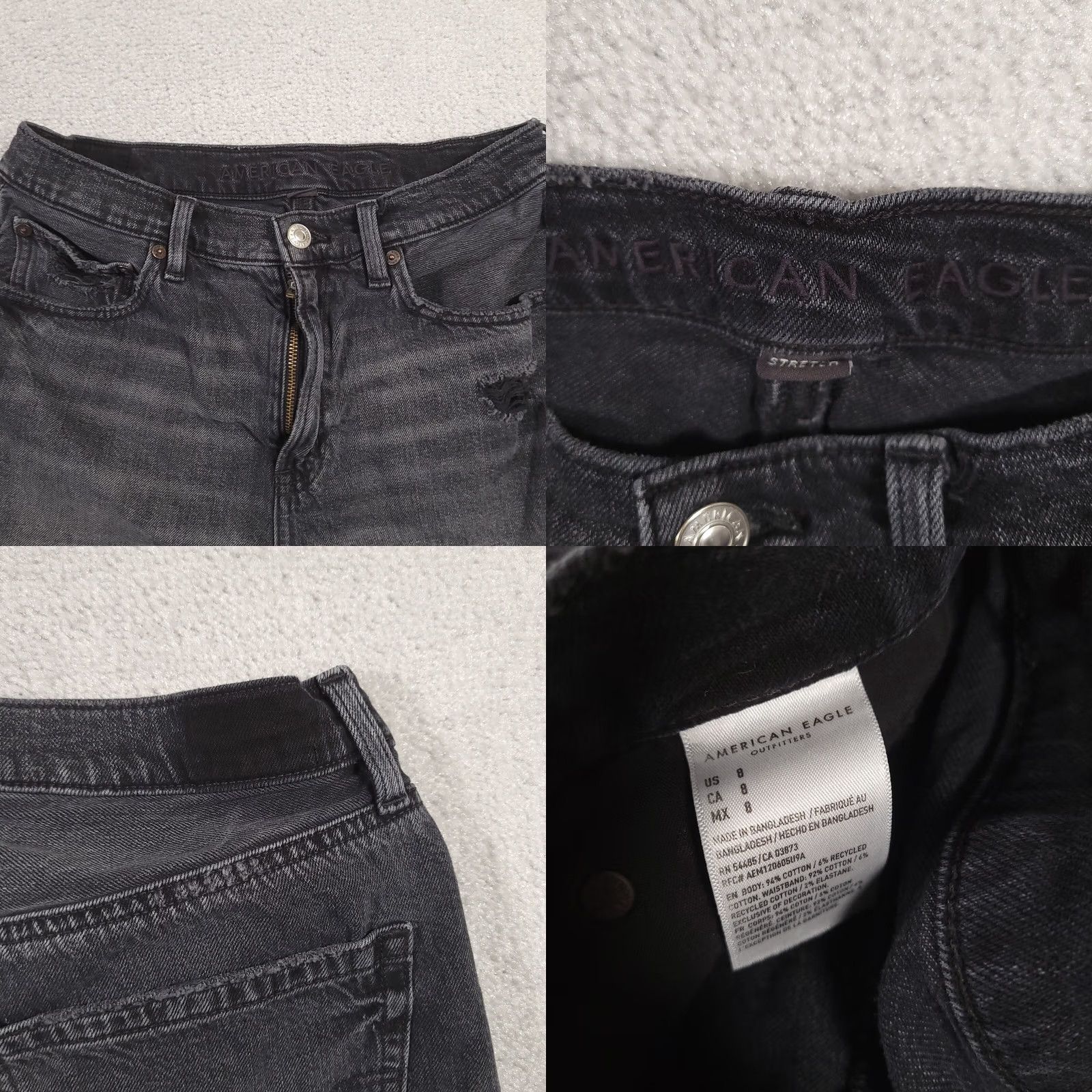 American Eagle Outfitters American Eagle Shorts Women's 8 Black Distressed Stretch Jean Hot Pants Size 30" / US 8 / IT 44 - 8 Thumbnail