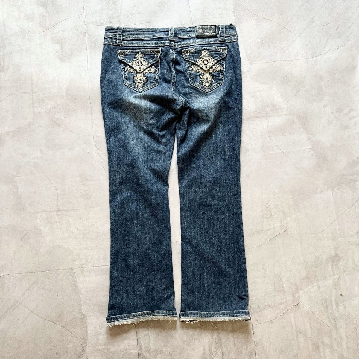 Undercover Y2K Crosses Hysteric Glamour Style ERD Jeans Ed Hardy Vibe Size 31" - 1 Thumbnail